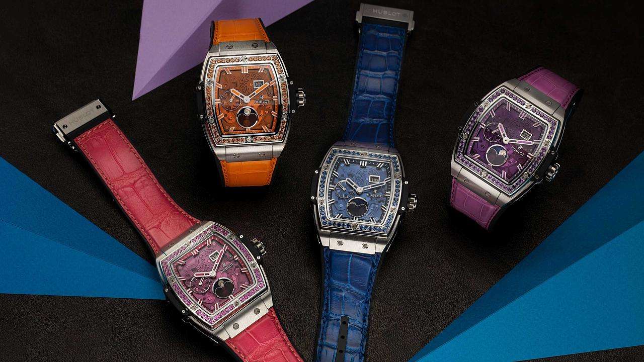 Hublot’s Spirit of Big Bang Moonphase collection is a colourful delight for collectors.
