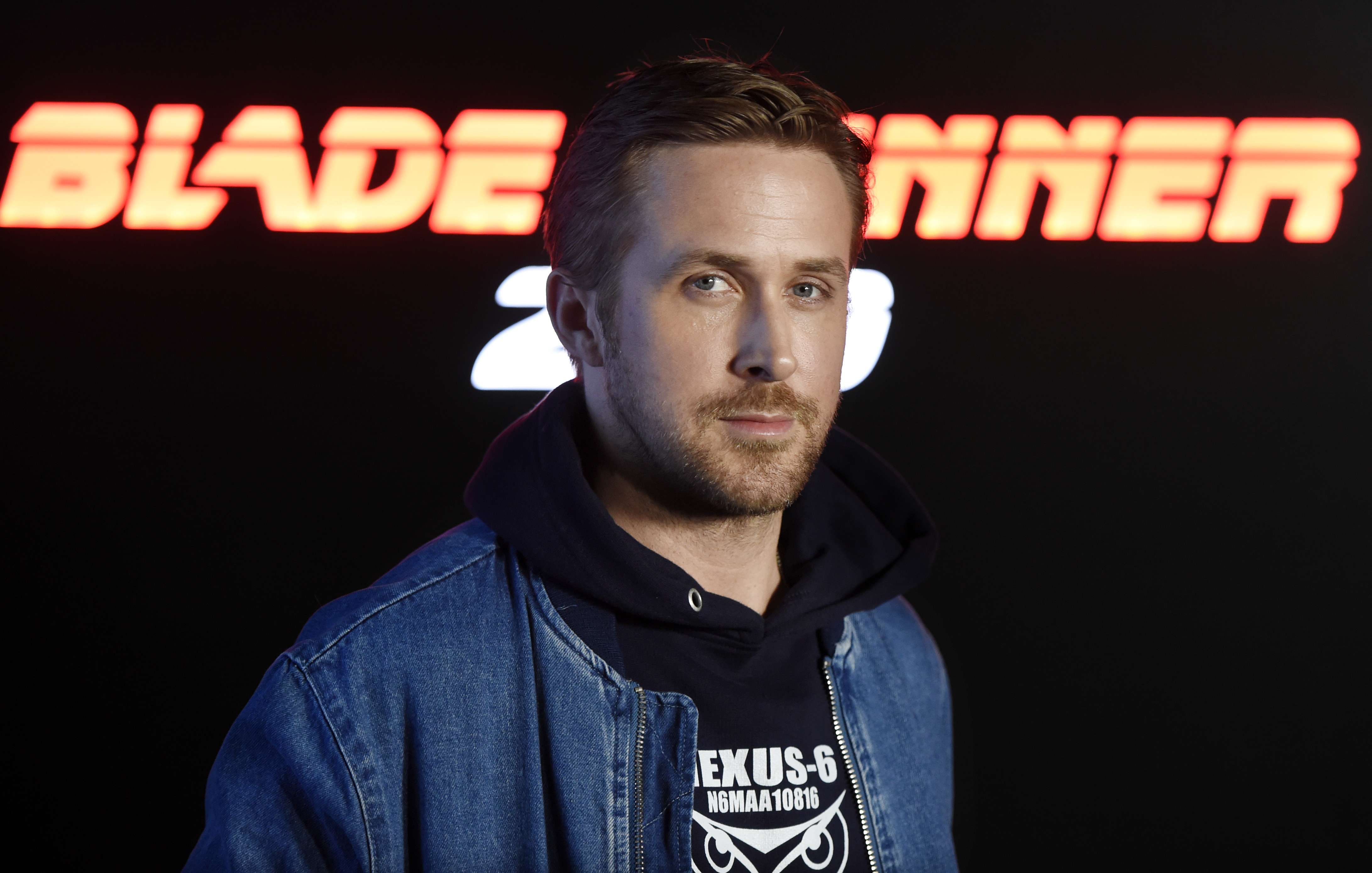 Sony offers more glimpses of follow-up to Ridley Scott’s 1982 classic, including scene where Gosling meets the now-retired Rick Deckard, played by Harrison Ford, and footage of Jared Leto as a villain and Robin Wright as a cop