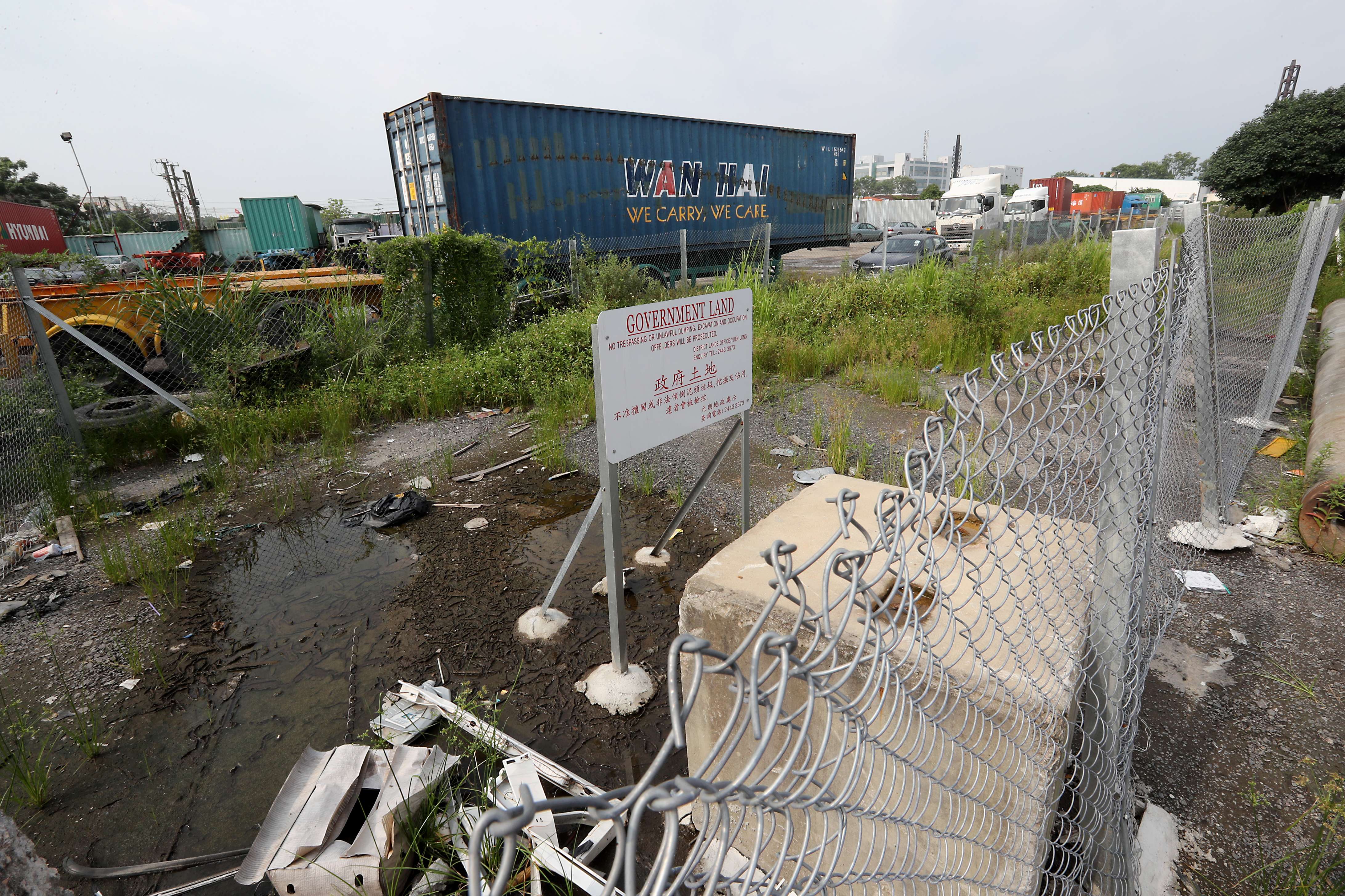 A public housing project proposed on a 3.8-hectare brownfield site in Wang Chau in Yuen Long owned by rural strongman Tsang Shu-wo was taken back by the government after opposition from rural leaders. Photo: Edward Wong