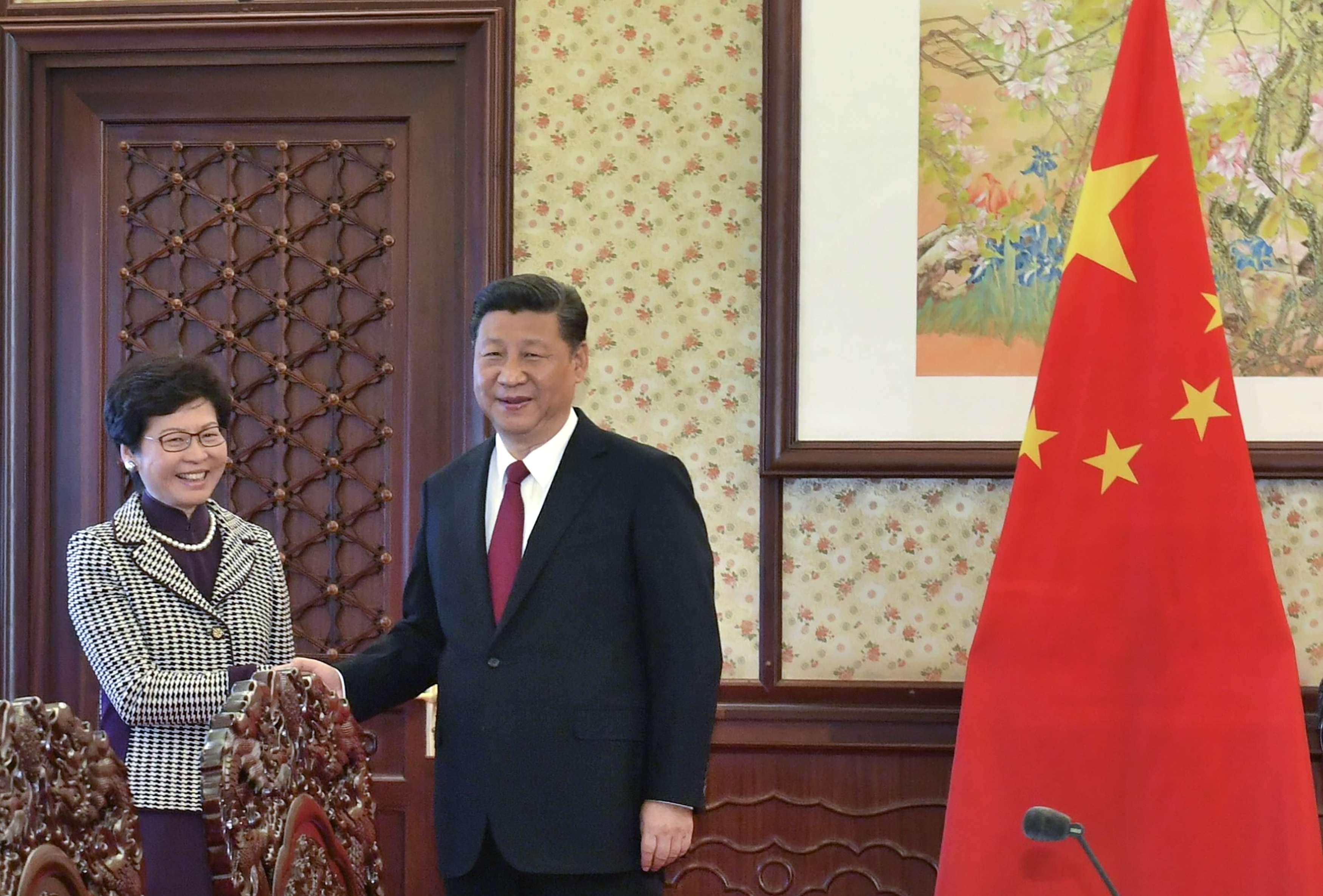 Chief executive-elect Carrie Lam meets President Xi Jinping in Beijing. Photo: ISD