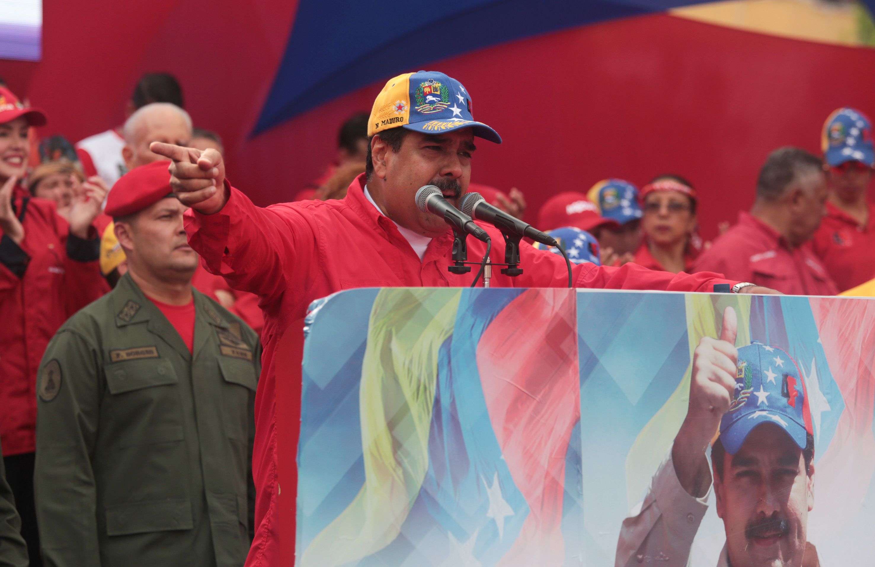Handout picture released by the Venezuelan presidential office showing President Nicolas Maduro addressing his supporters during a rally in Caracas. The country is one of the biggest donors to the inauguration of President Donald Trump last January, plunking down US$500,000. Photo: AFP