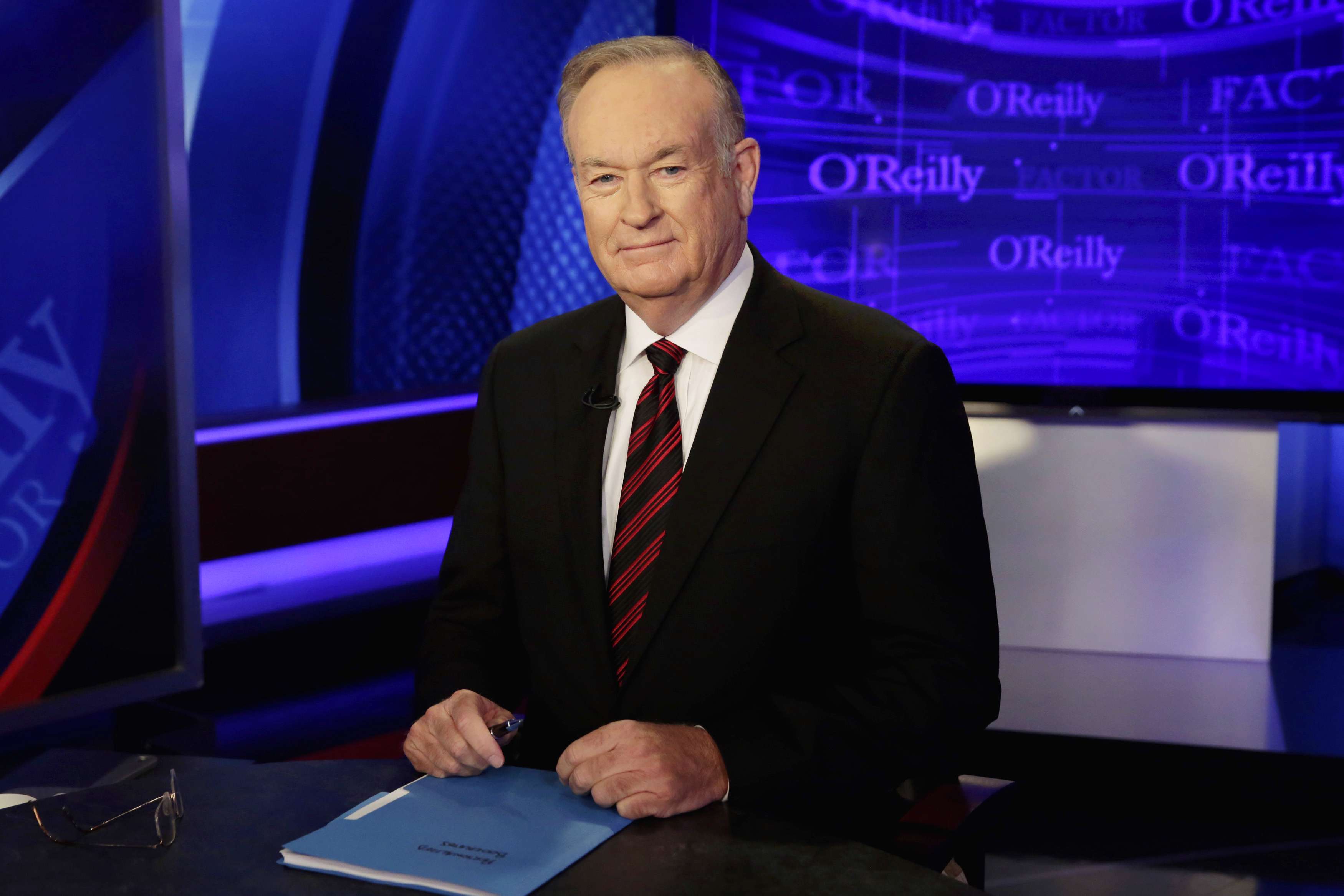 Bill O'Reilly of "The O'Reilly Factor" on the Fox News Channel, poses for photos in the set in New York. O'Reilly has lost his job at Fox News Channel following reports that five women had been paid millions of dollars to keep quiet about harassment allegations. Photo: AP