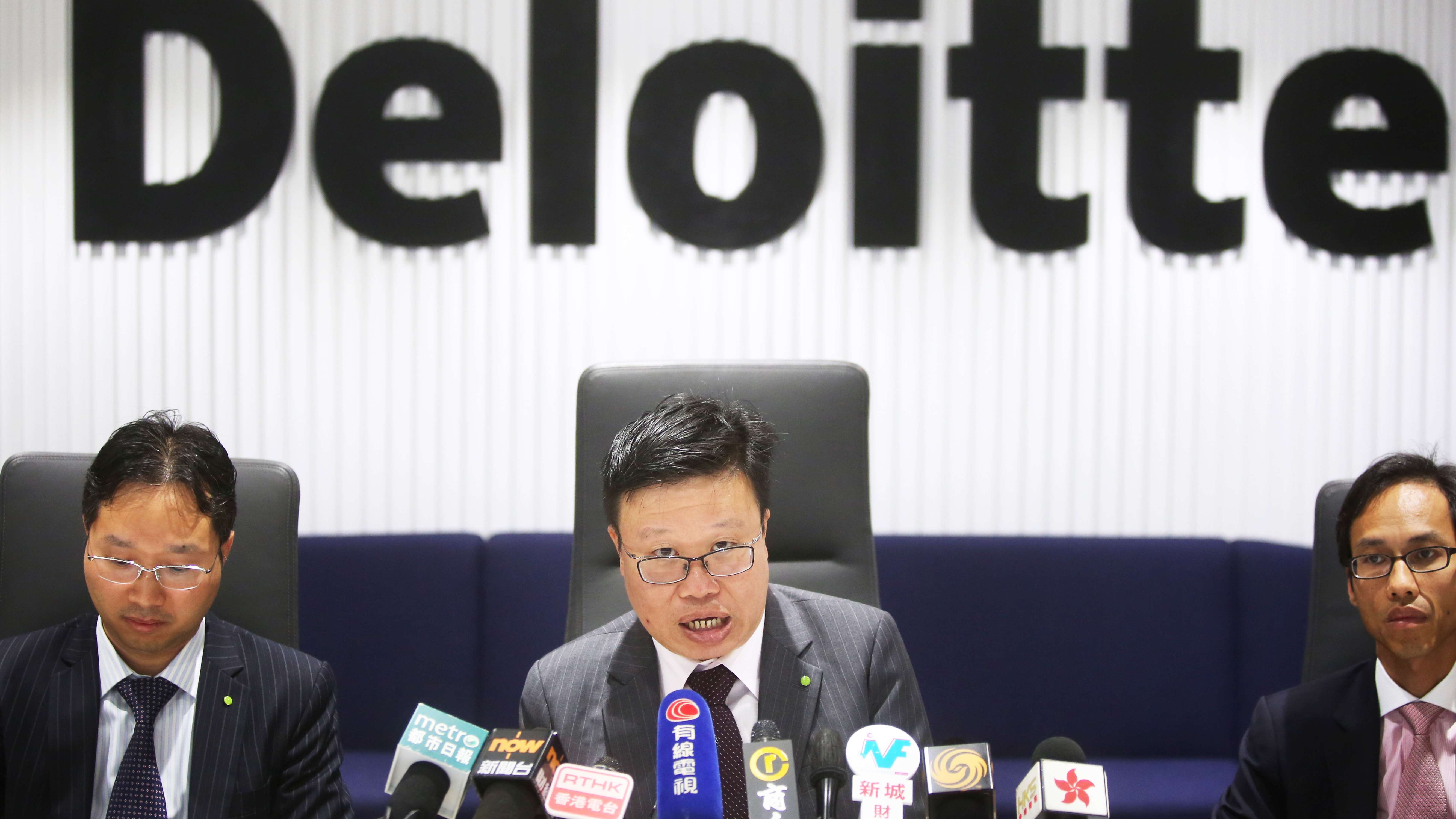 Deloitte China’s Derek Lai speaking in Admiralty about ATV’s future on Tuesday. Photo: Sam Tsang