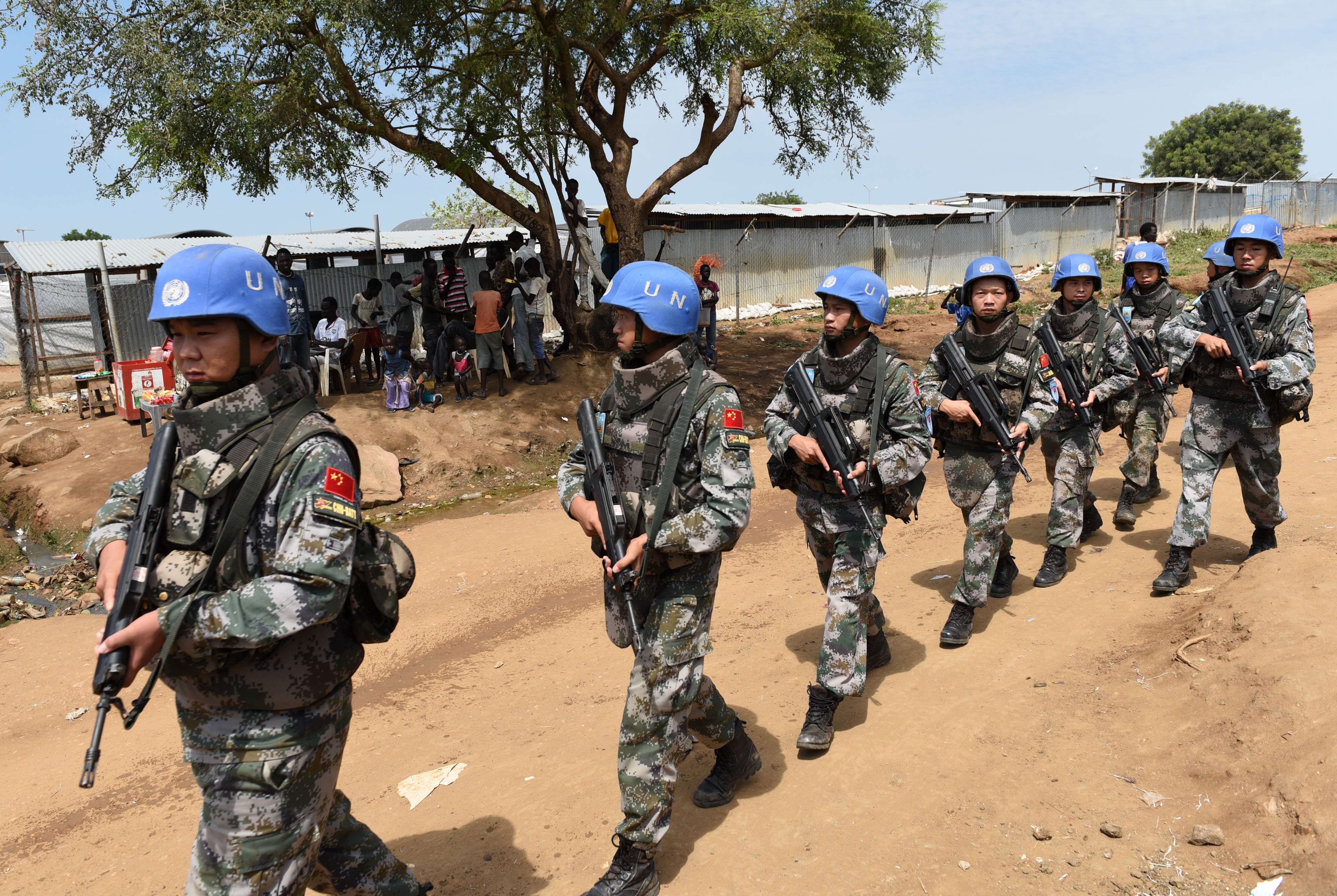Chinese peacekeepers on patrol in Juba, the capital of South Sudan, last August. Photo: Xinhua