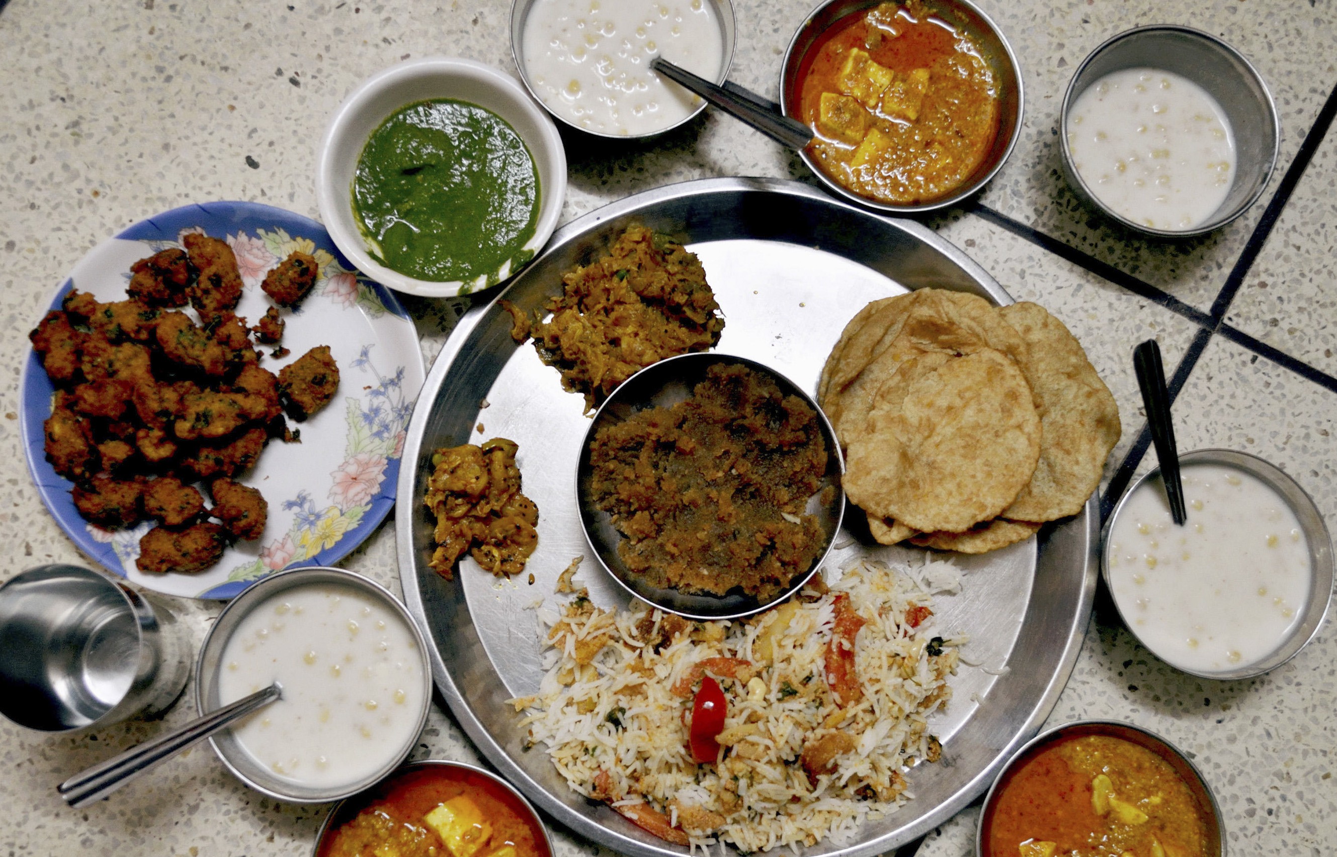 A thali in Rajasthan with a selection of chutneys. Photo: Alamy