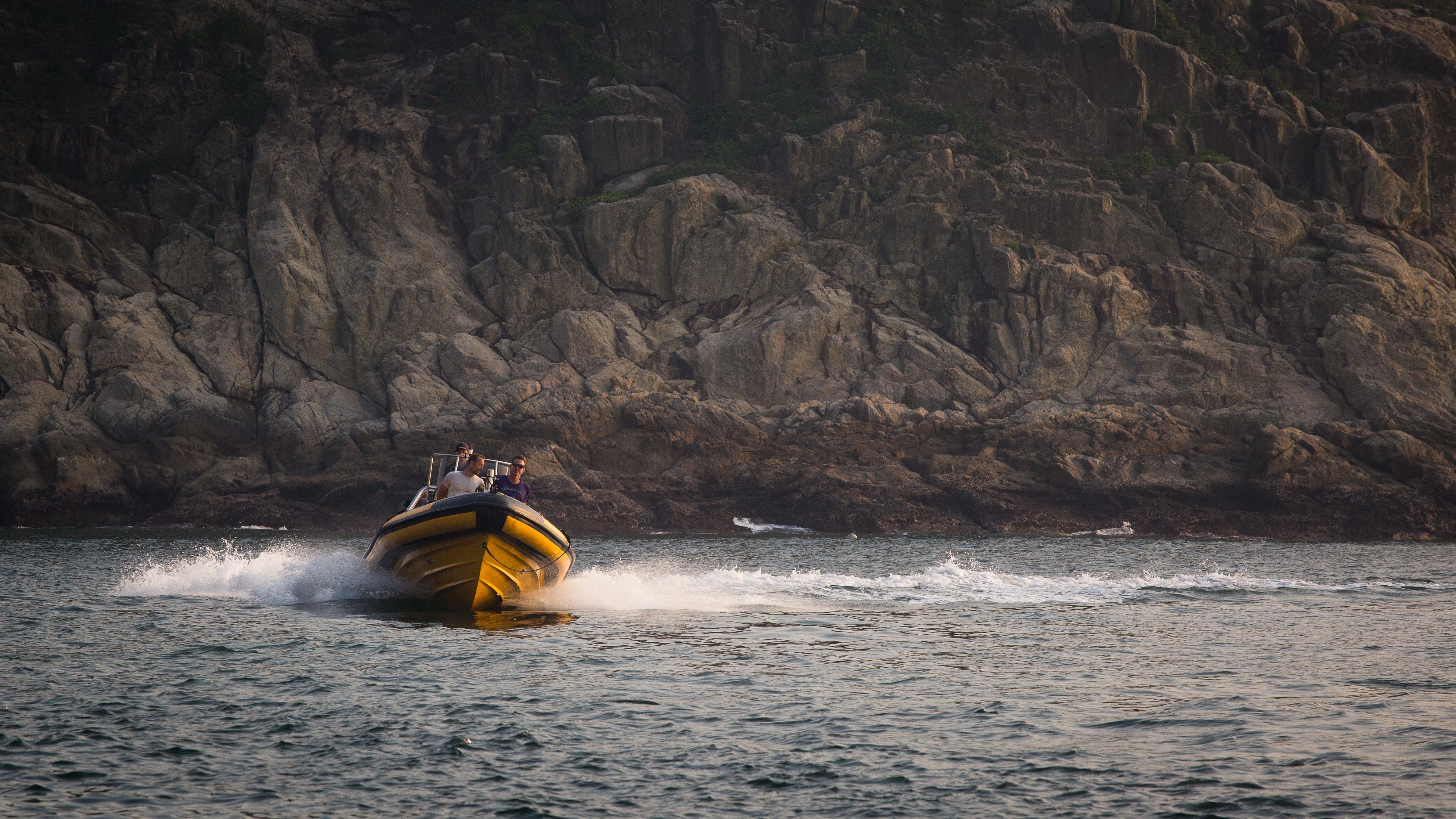 The rigid inflatable boat at Hong Kong’s Ninepin Islands. Pictures: Tessa Chan