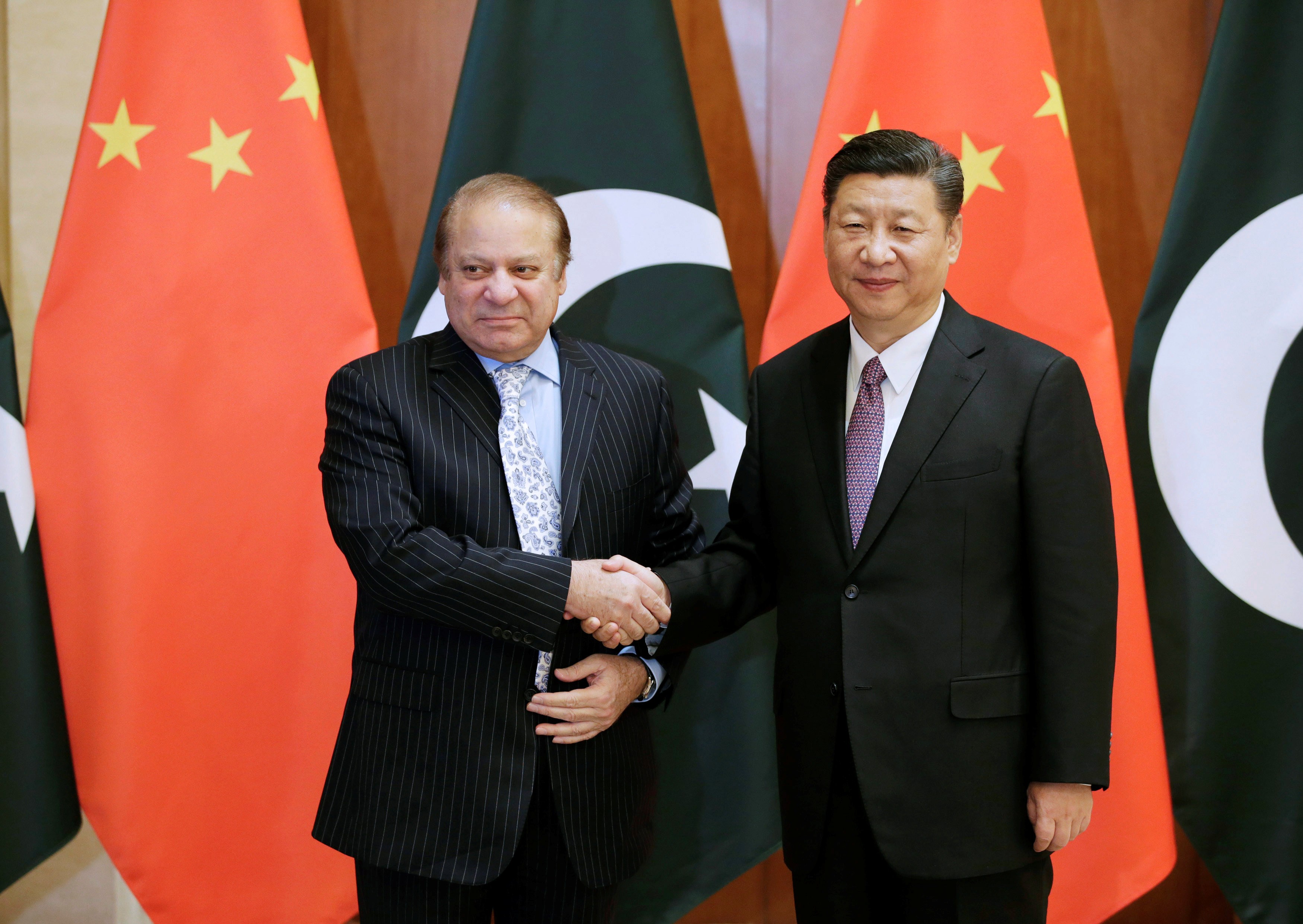 Pakistani Prime Minister Nawaz Sharif meets Chinese President Xi Jinping in Beijing on Saturday ahead of the Belt and Road Initiative summit. Photo: Reuters