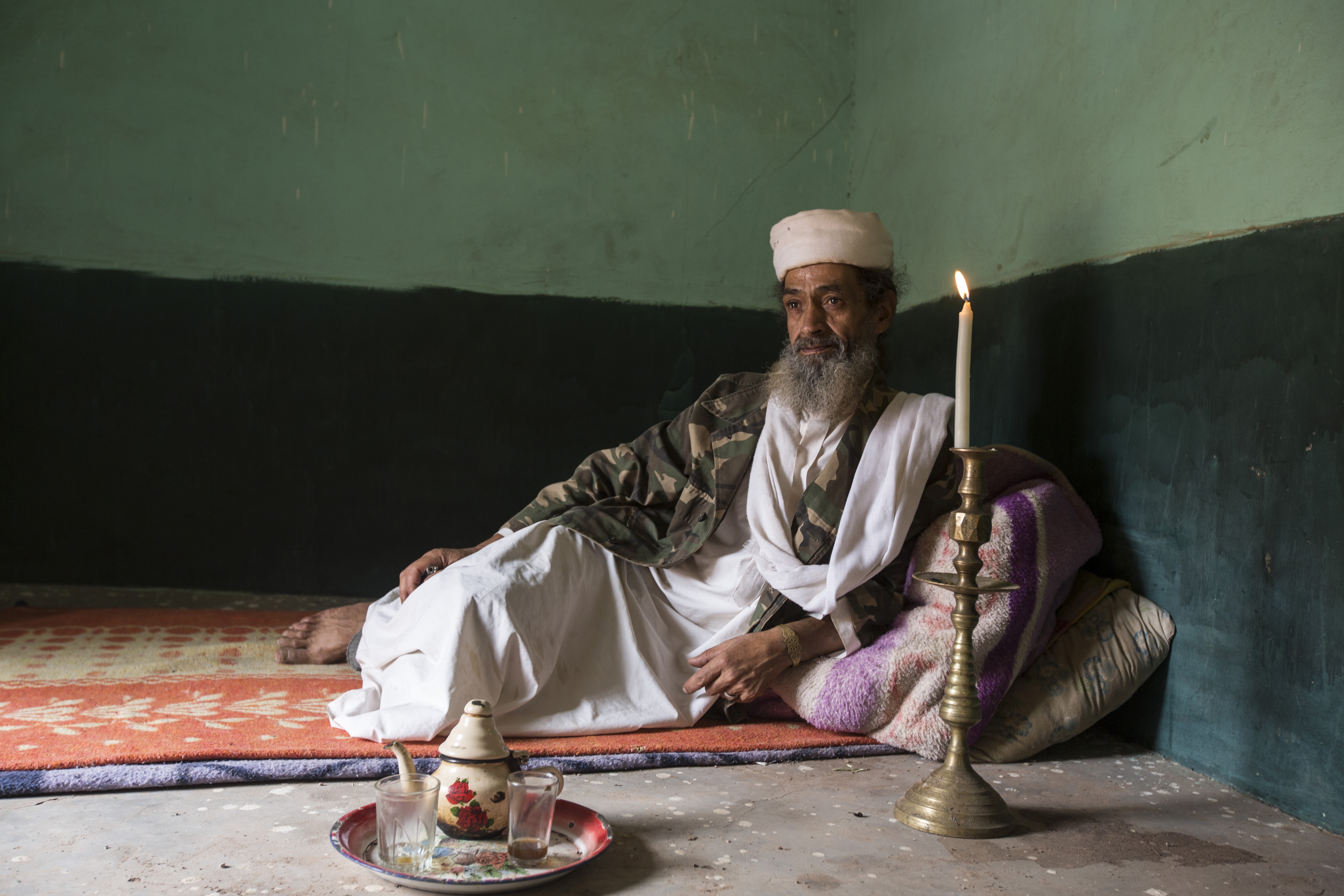 Nicknamed Osama bin Laden due to his resemblance to the late al-Qaeda leader, Abdelaziz Bouyadnaine, 59, is one of the longest-serving extras in Ouarzazate, Morocco. Pictures: Matilde Gattoni