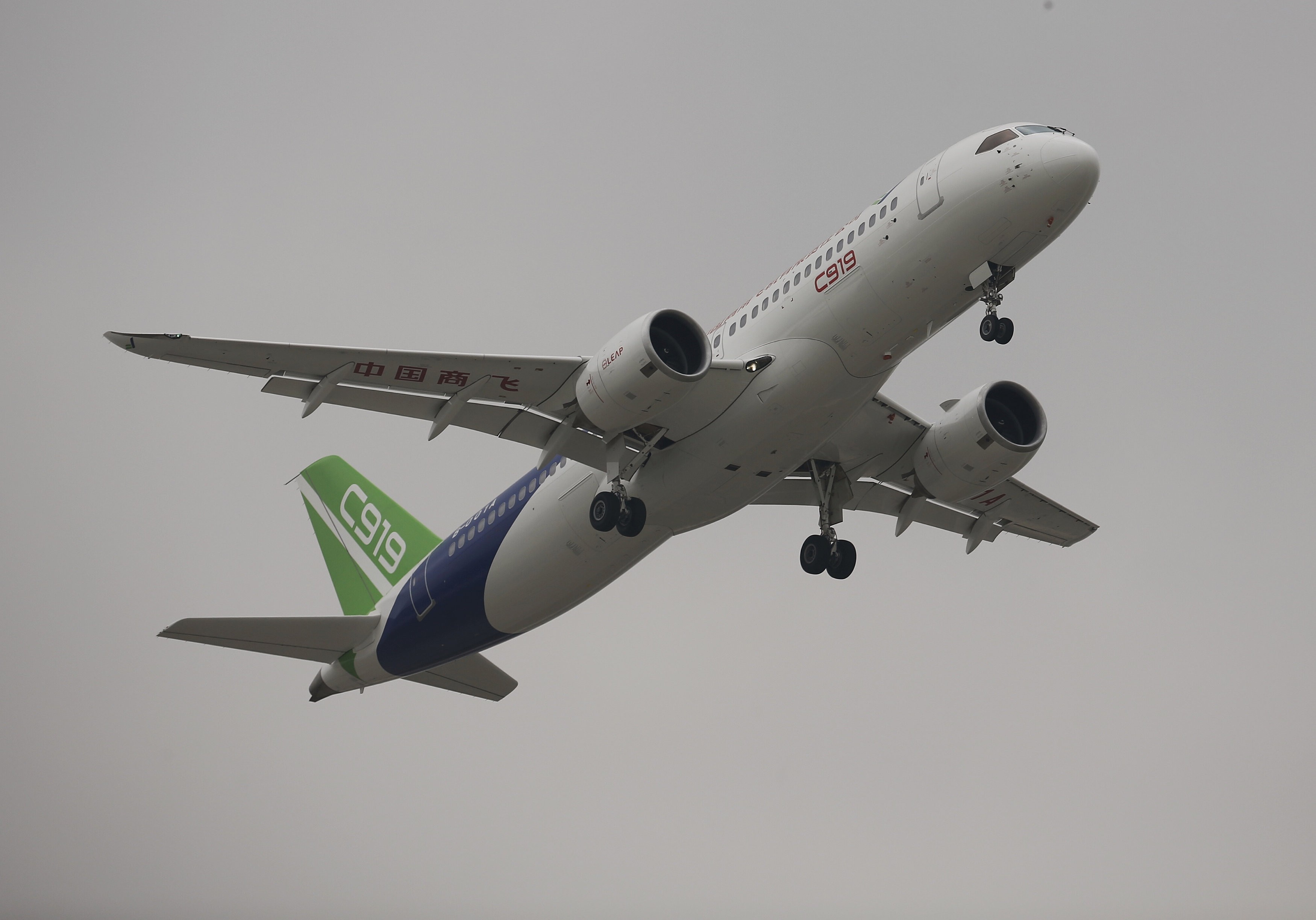 China's home-grown C919 passenger jet takes off on its first flight at Pudong International Airport in Shanghai, early this month. China’s aviation market is among those eyed by European firms. Photo: Reuters