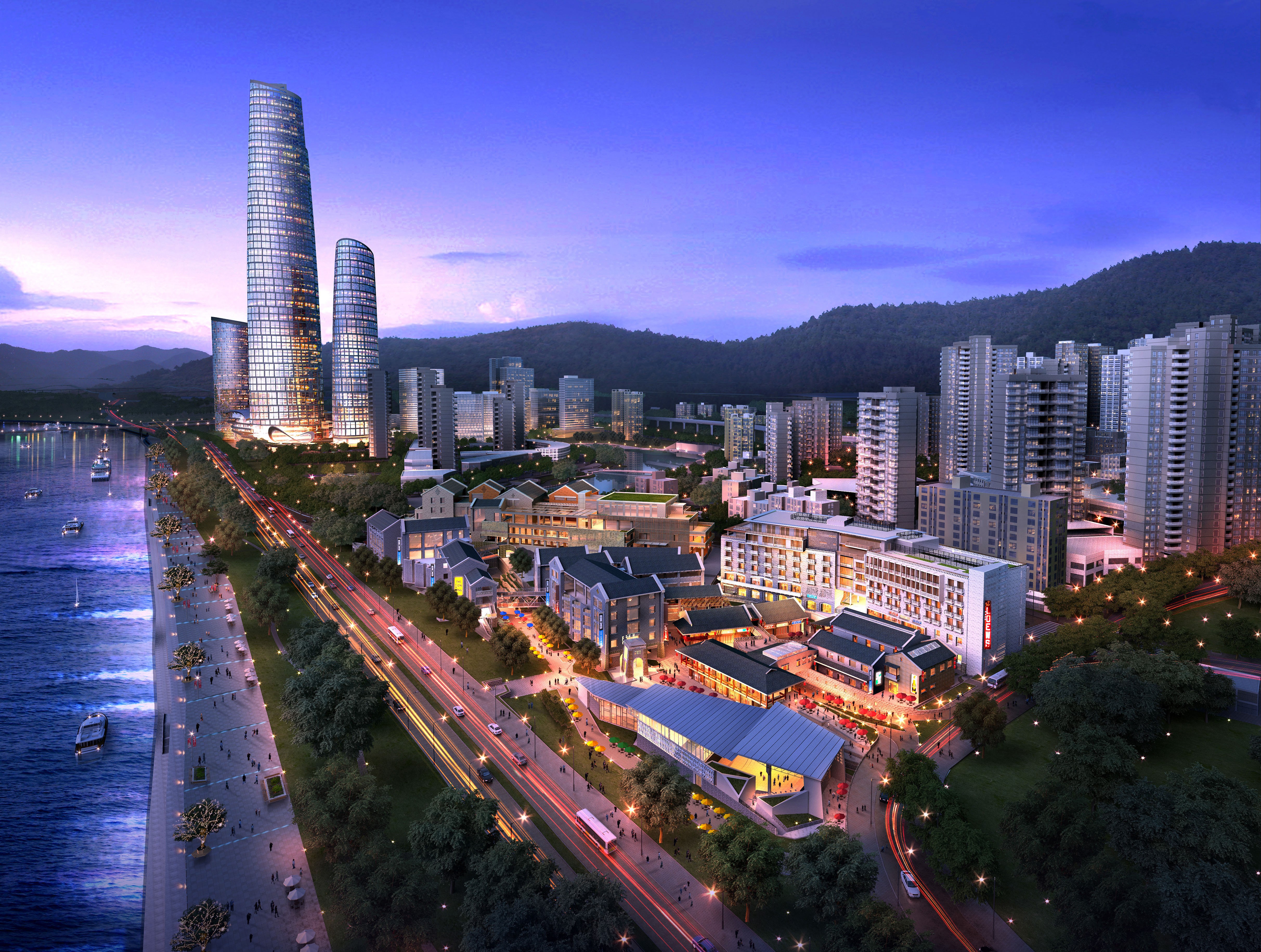 An artist’s impression of the commercial and entertainment areas of the Chongqing Tiandi complex. Photo: Handout