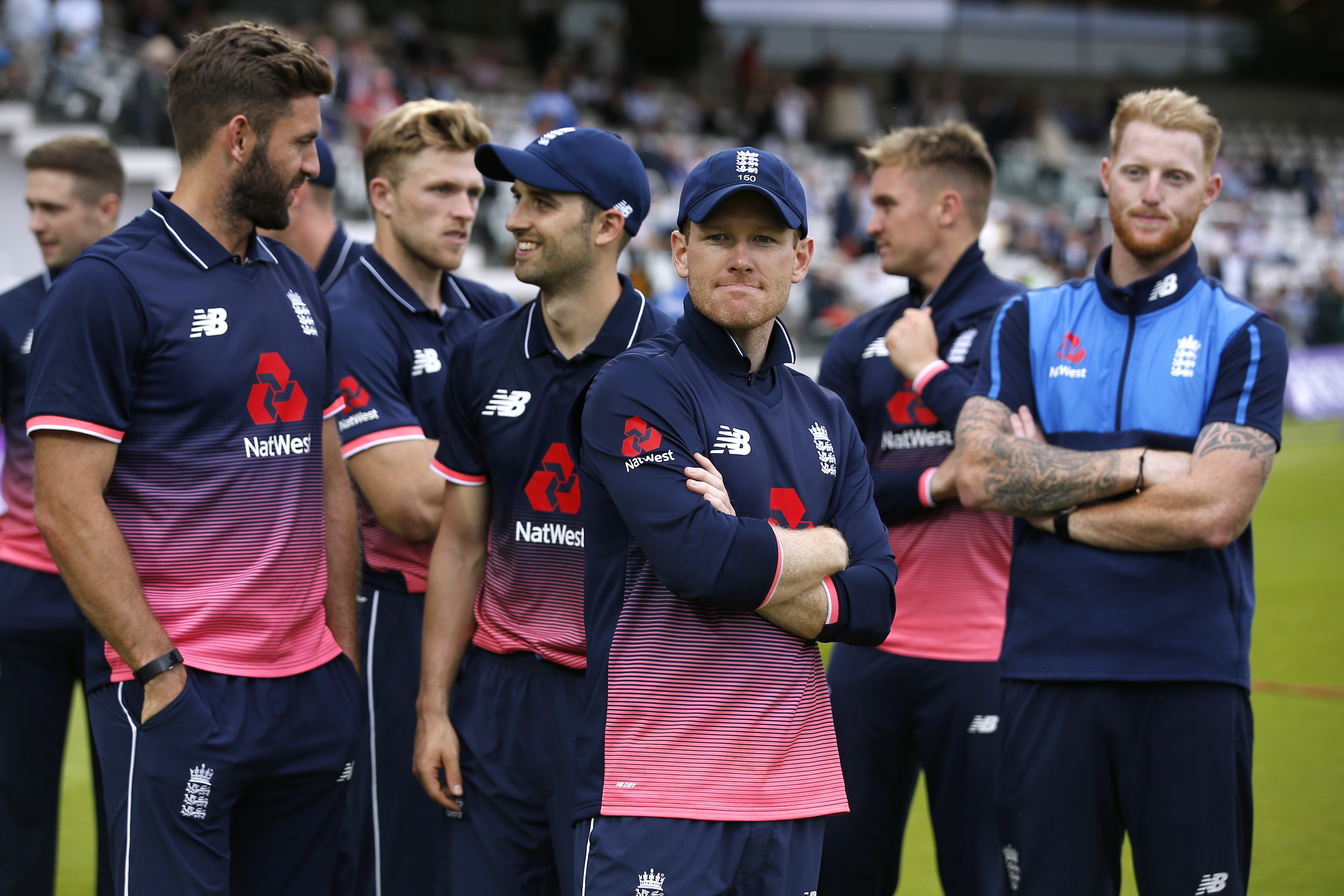 England captain Eoin Morgan before the presentation after winning the ODI series with South Africa. Photo: Reuters