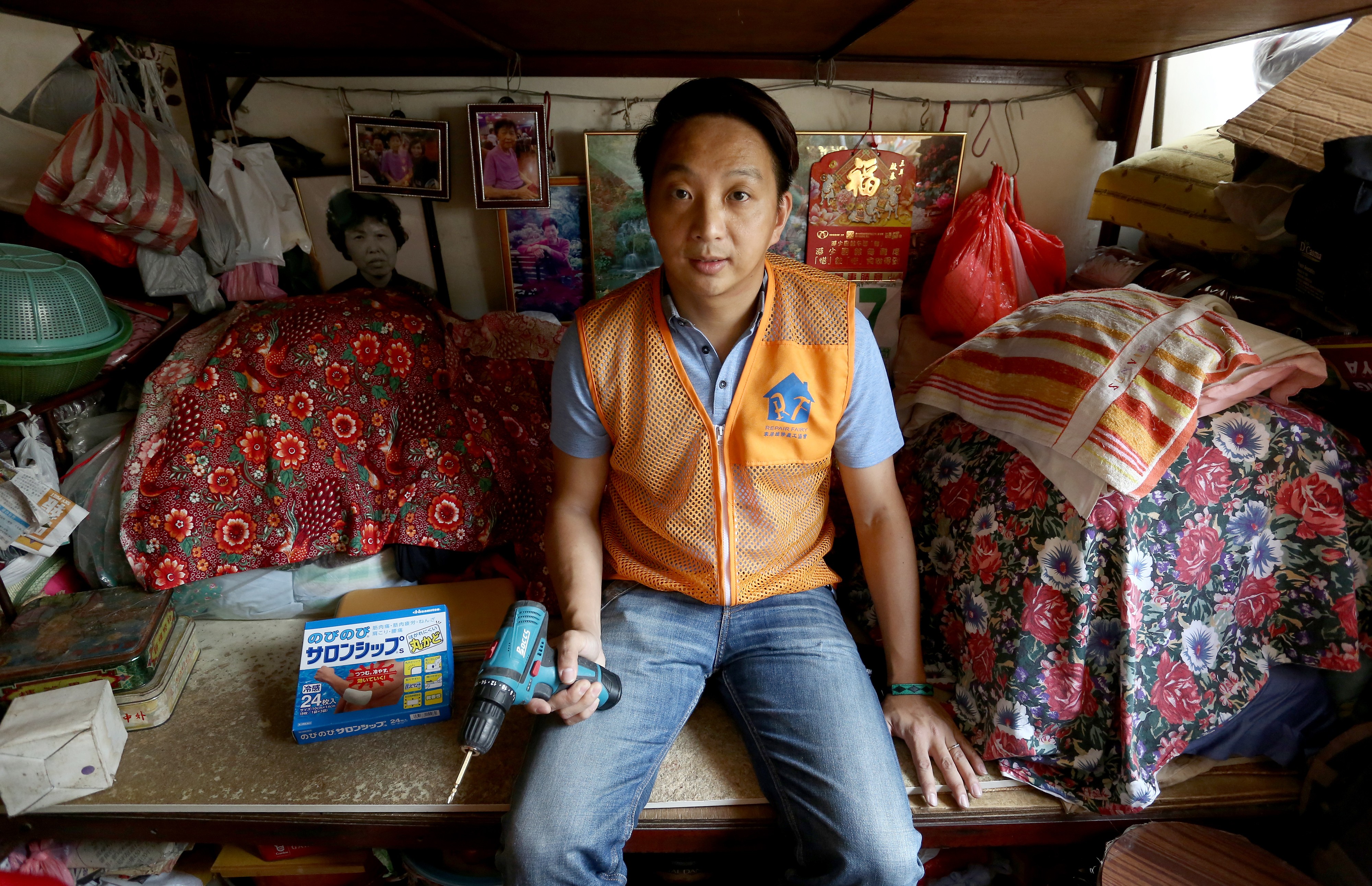 Ivan Chan, founder of Repair Fairy, at a client's home in Sham Shui Po. Photo: Jonathan Wong
