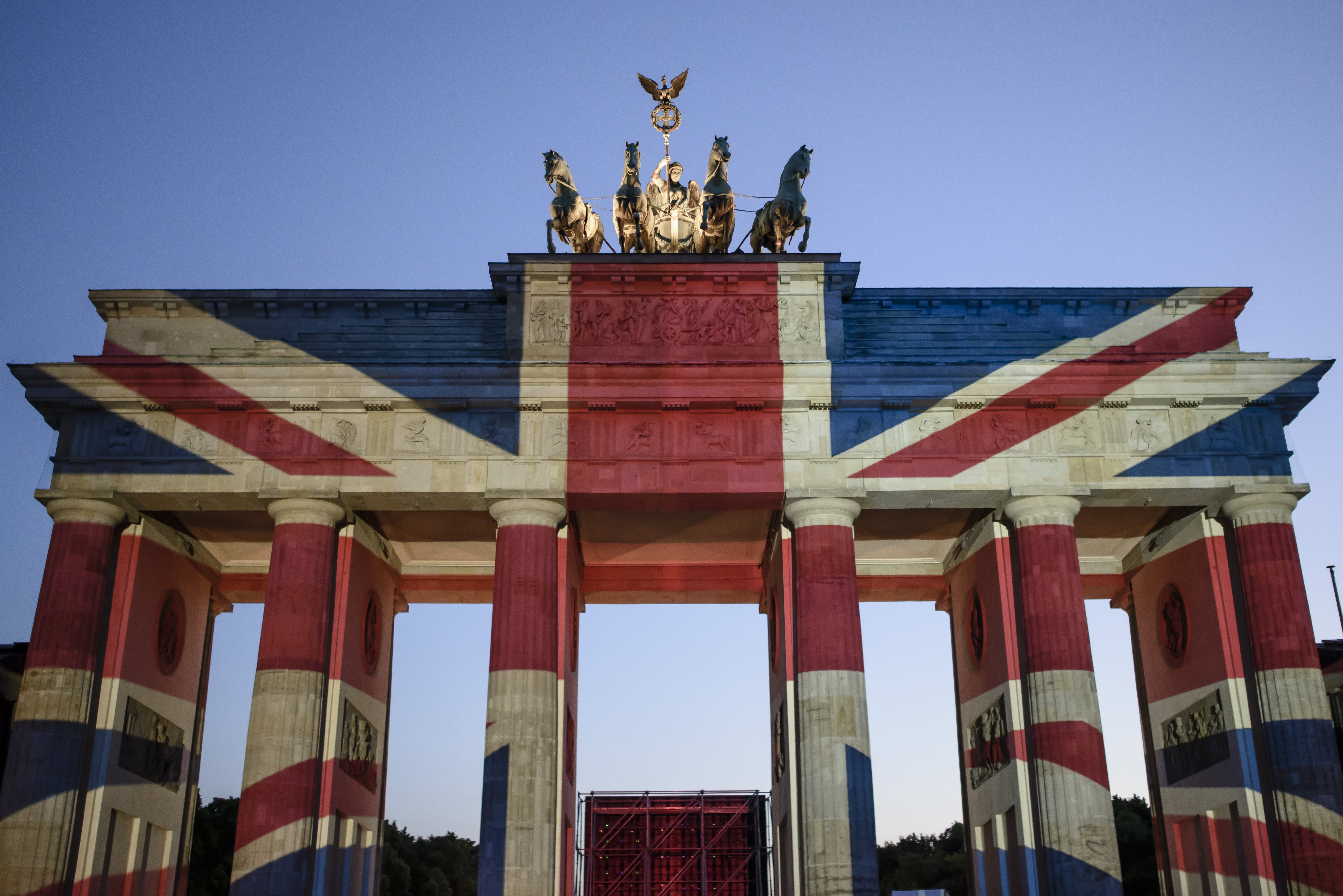 The Brandenburg Gate in Berlin is illuminated in the colours of the Union Jack to show solidarity with the victims of the June 3 terror attack in central London. Photo: EPA