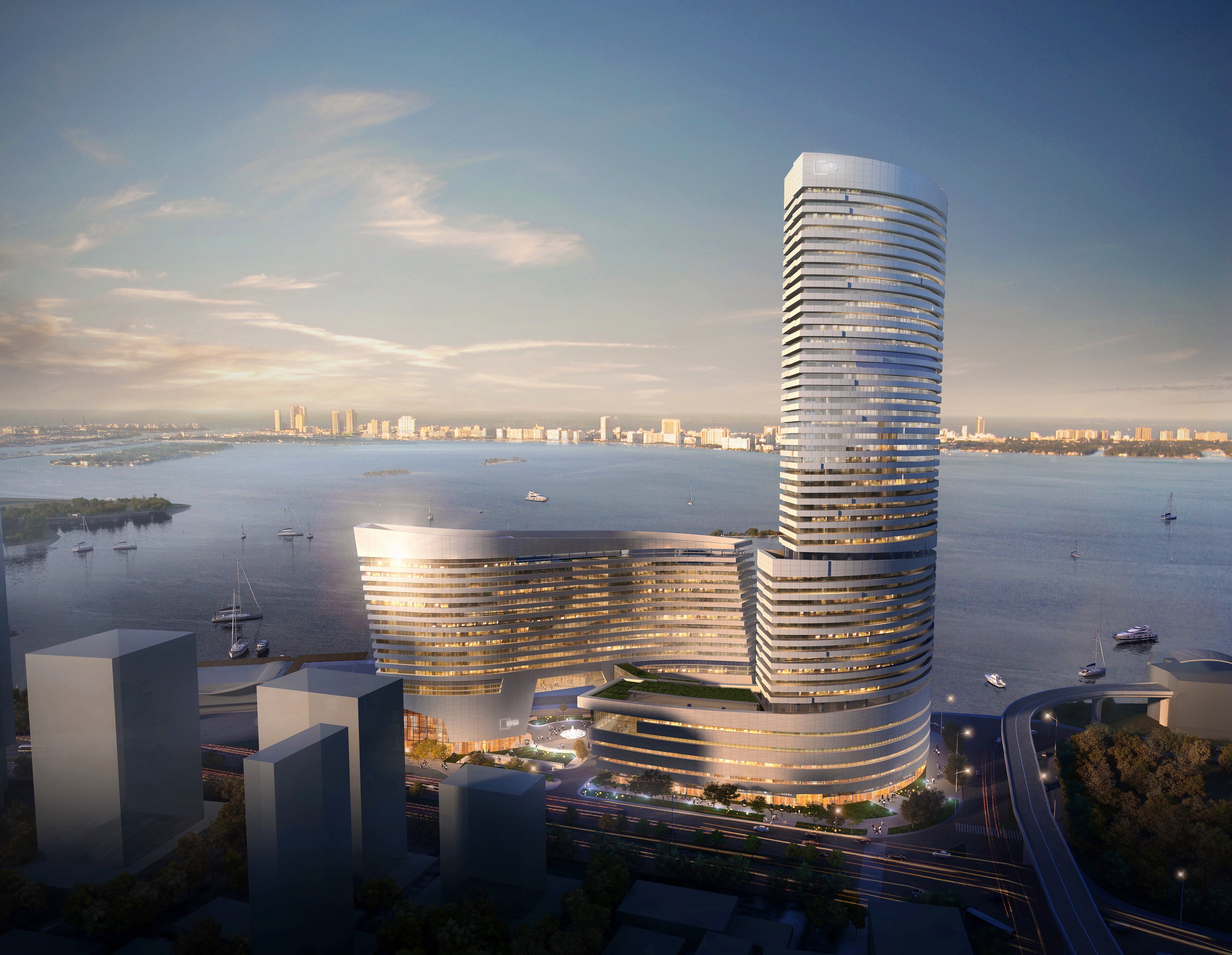 Xiamen Eton Centre is designed to appear as if it has been shaped by the sea. Photo: NBBJ