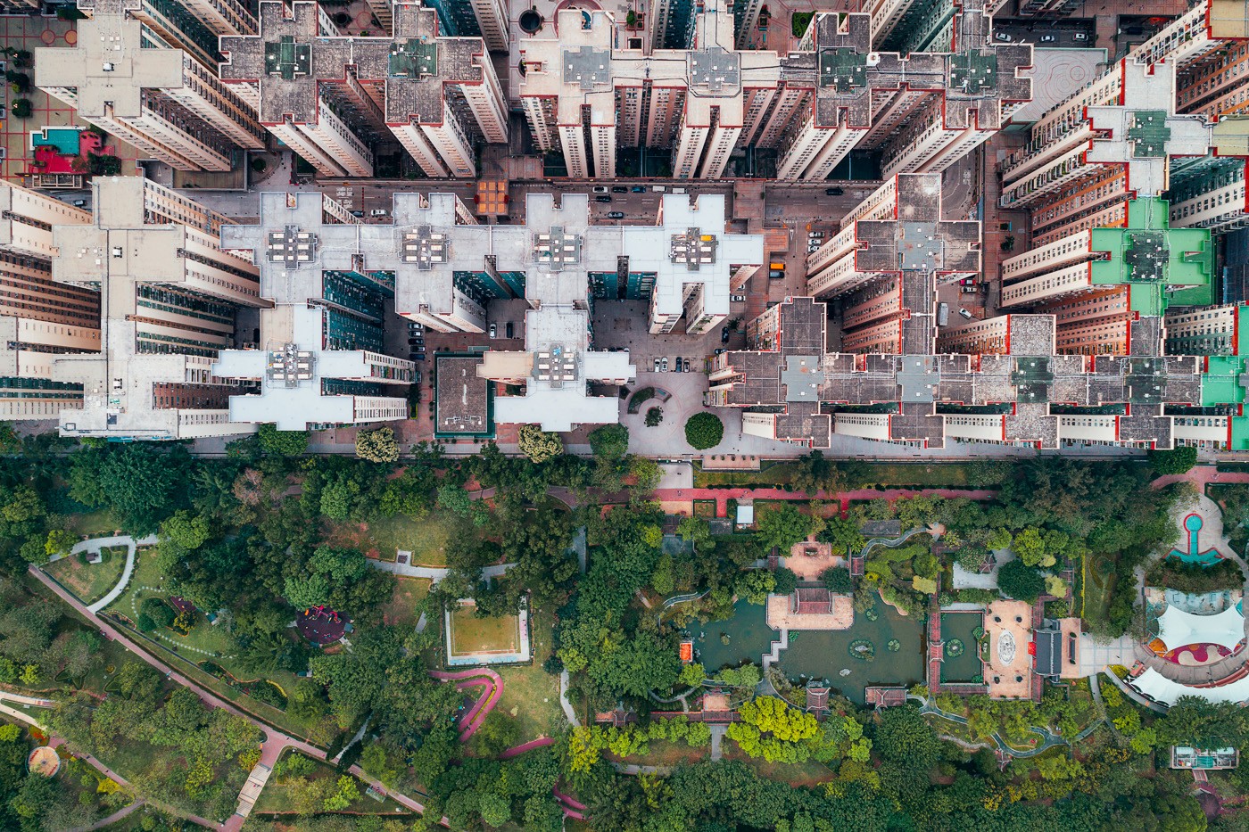 Mei Foo, in an aerial series shot by photographer Andy Yeung, who aims to show crowded urban living in Hong Kong. Photos : Andy Yeung