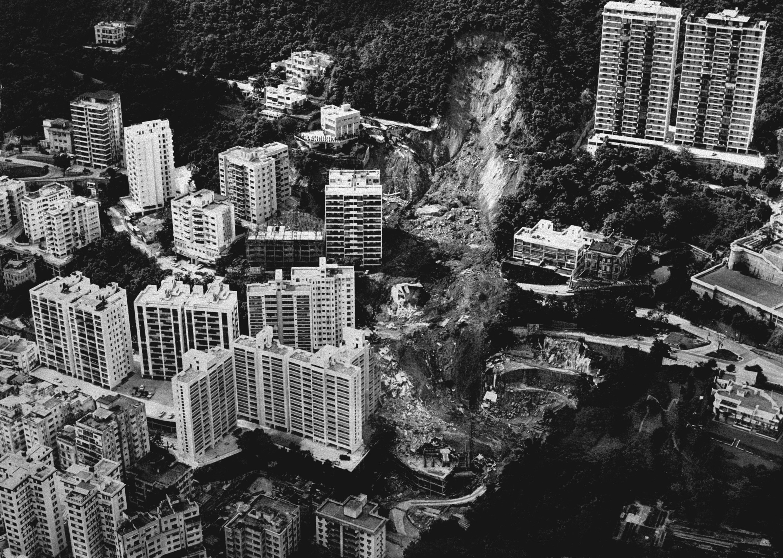 The site where the 12-storey Kotewall Court toppled after a downpour on June 18, 1972. Pictures: SCMP