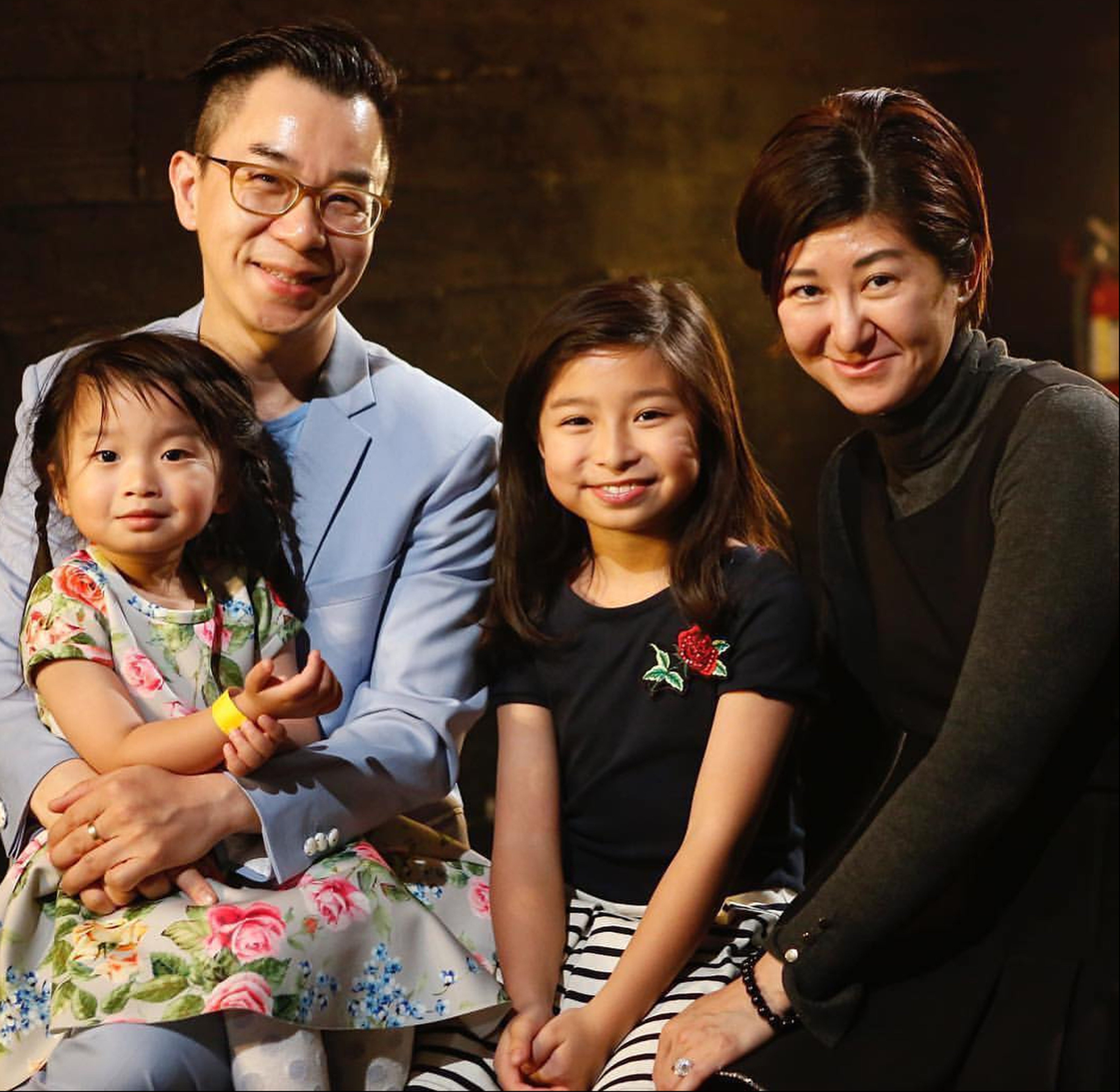 Celine Tam Tsz-kwan with her parents and sister. Photo: Handout