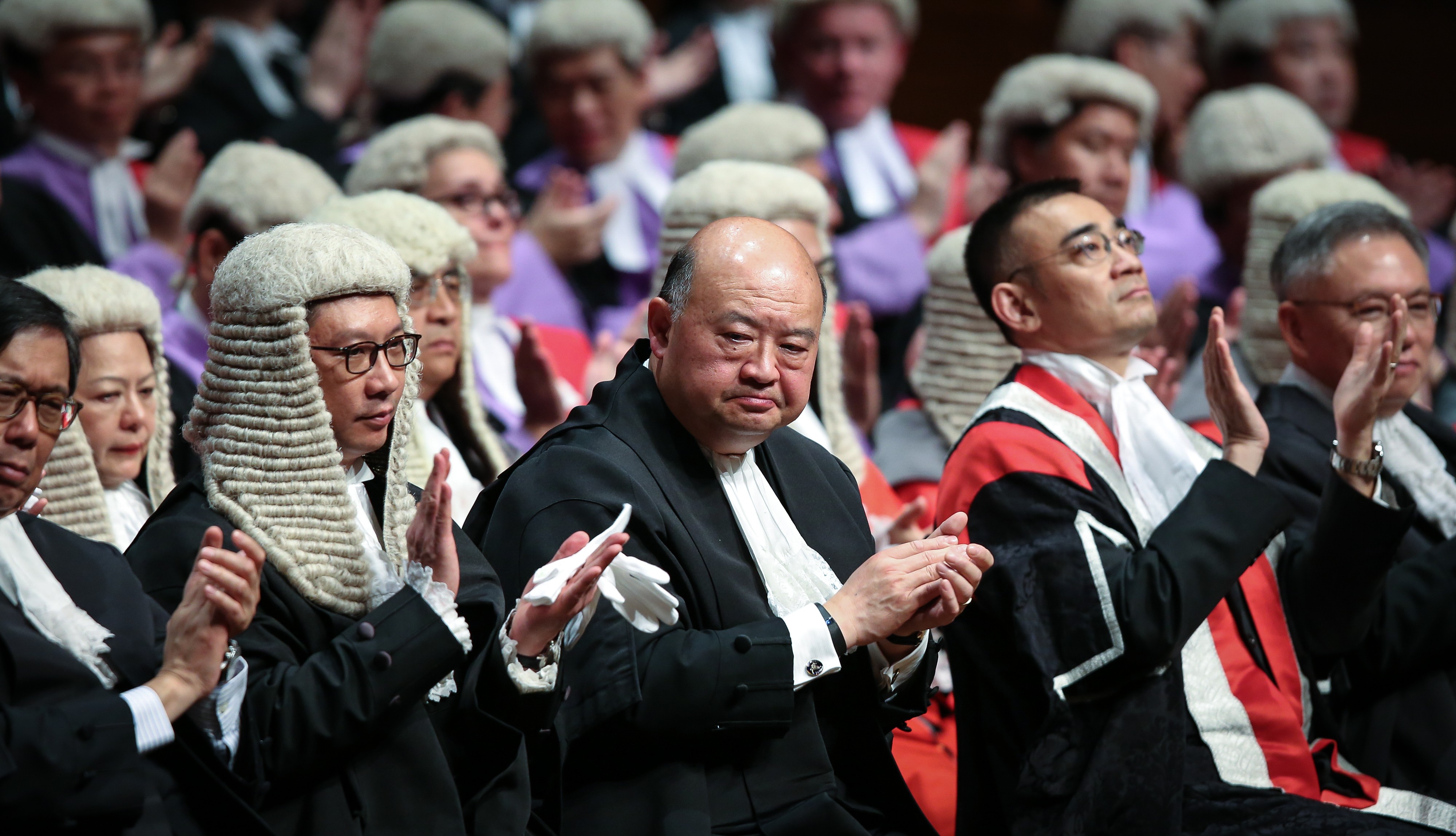 Secretary for Justice Rimsky Yuen (left) and Chief Justice Geoffrey Ma attend the 2017 opening of the legal year. Photo: Sam Tsang