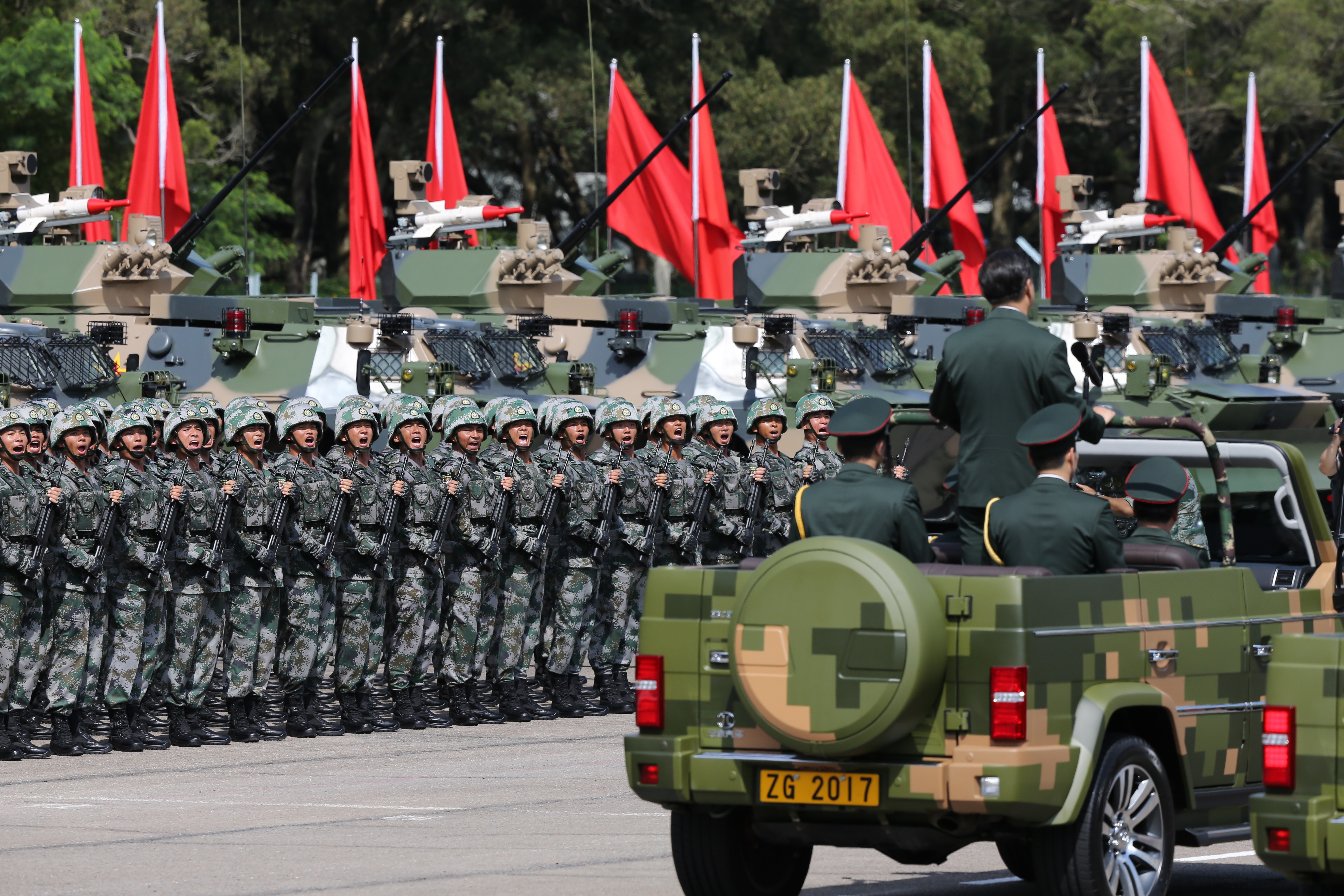 President Xi inspected the People's Liberation Army garrison in Hong Kong on Friday. Photo: Sam Tsang