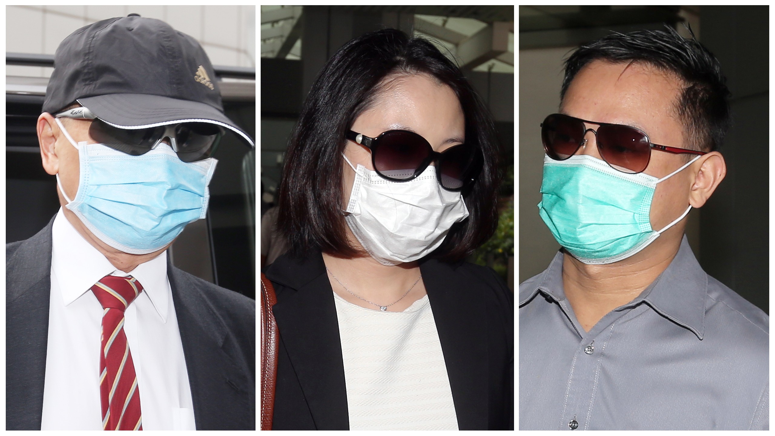 The defendants (from left) Dr Stephen Chow, Mak Wan-ling and Chan Kwun-chung. Photo: K. Y. Cheng