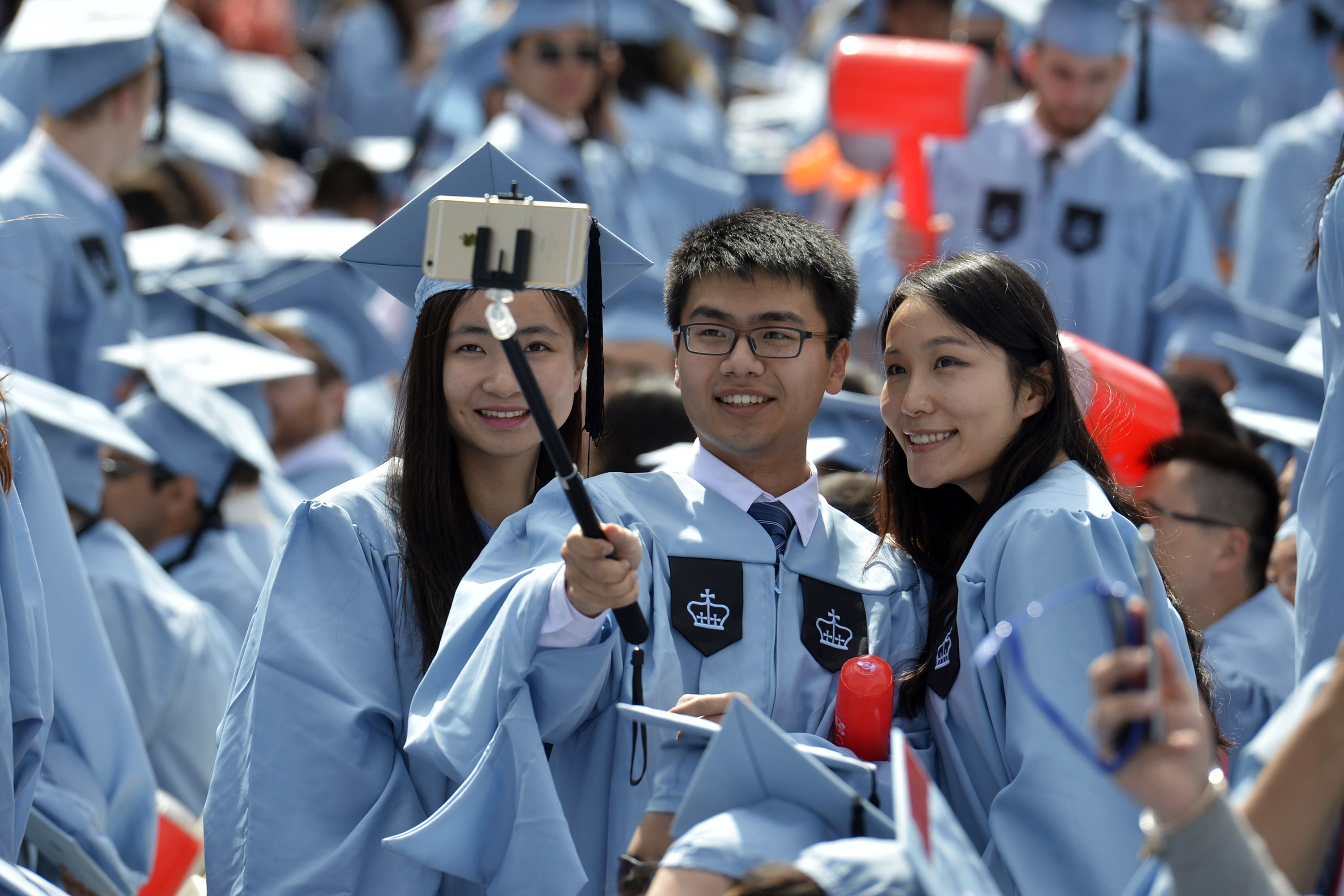 Chinese graduates of Columbia University at the 2015 commencement ceremony in New York City. Photo: Xinhua