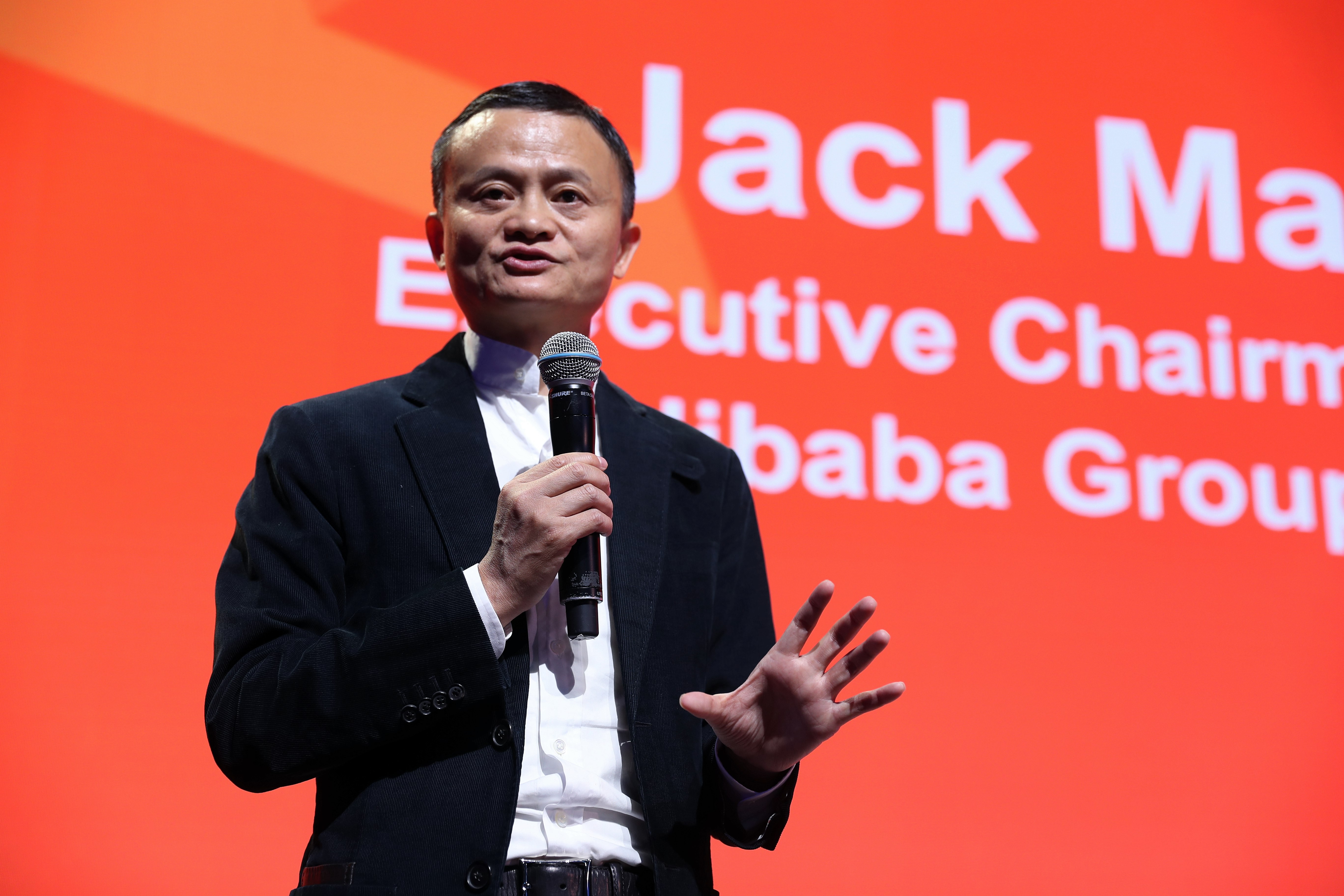 Jack Ma speaks during the welcoming ceremony at Alibaba’s Gateway '17 conference in Detroit in June 2017. Photo: Xinhua