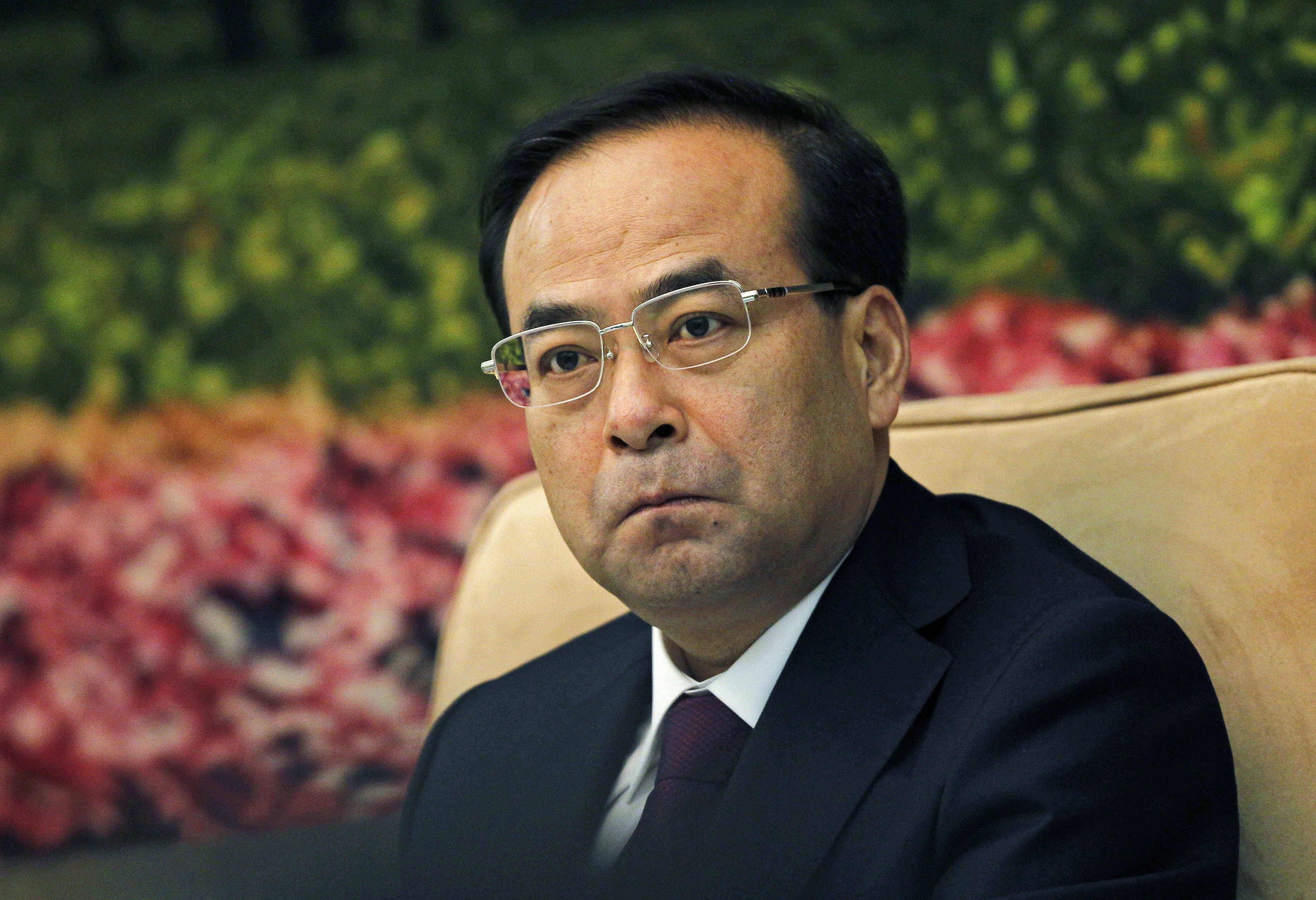 A file picture of Sun Zhengcai taken during a meeting at the Great Hall of the People in Beijing five years ago. Photo: EPA