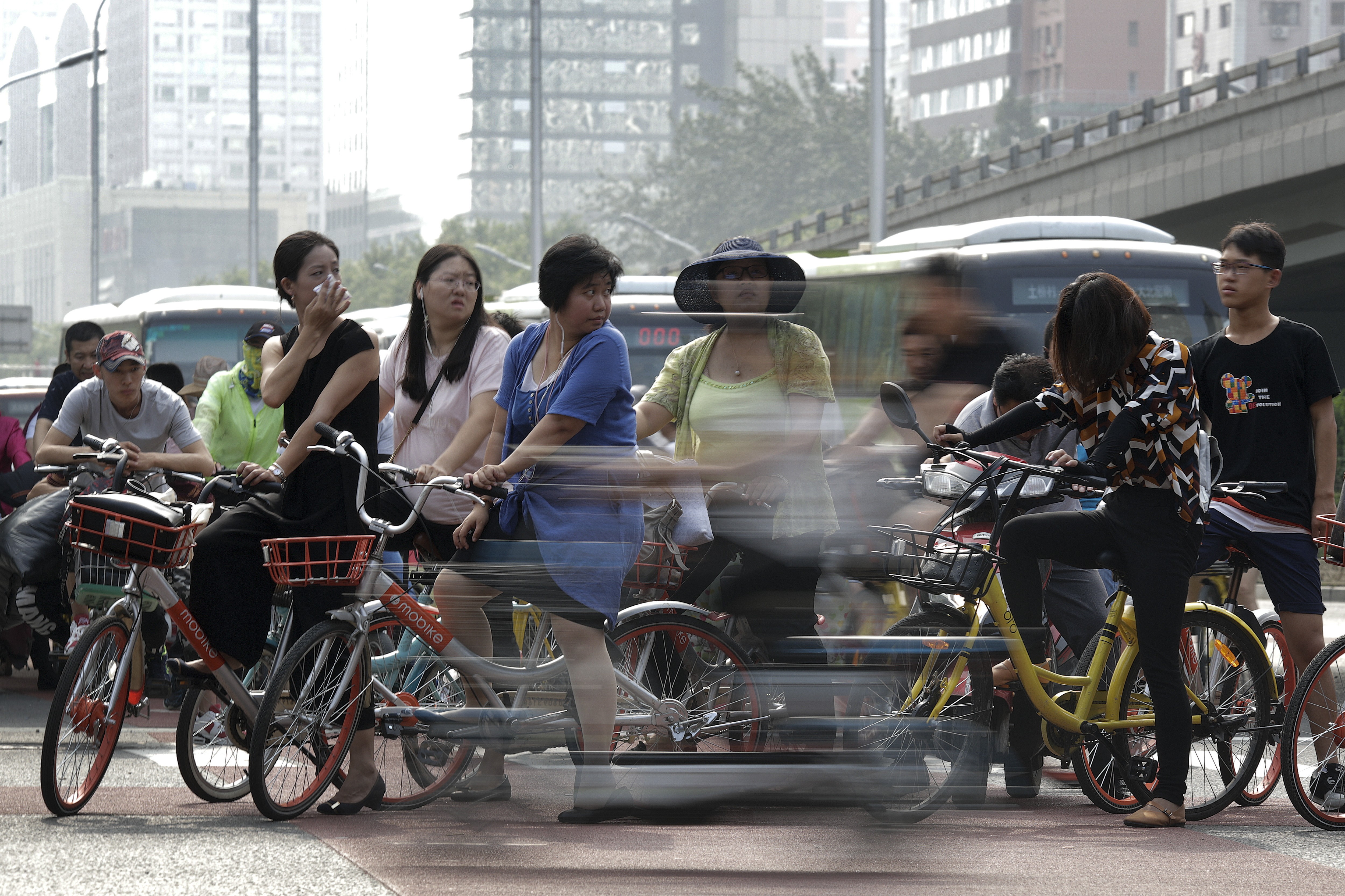 A busy junction in the centre of Beijing. Photo: AP