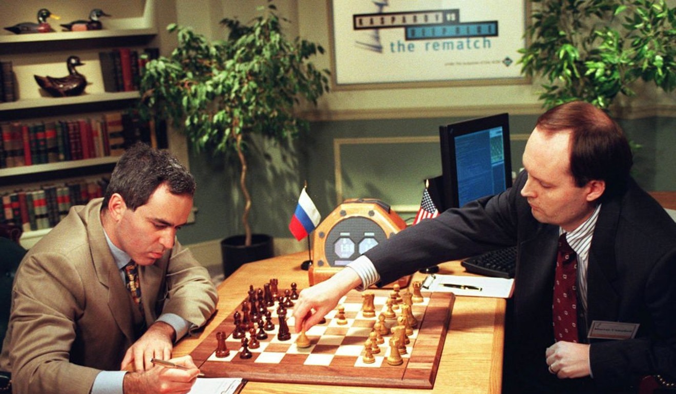 Garry Kasparov during Game 4 of the Deep Blue vs. Kasparov re-match in New  York City, New York, Mastering the Game