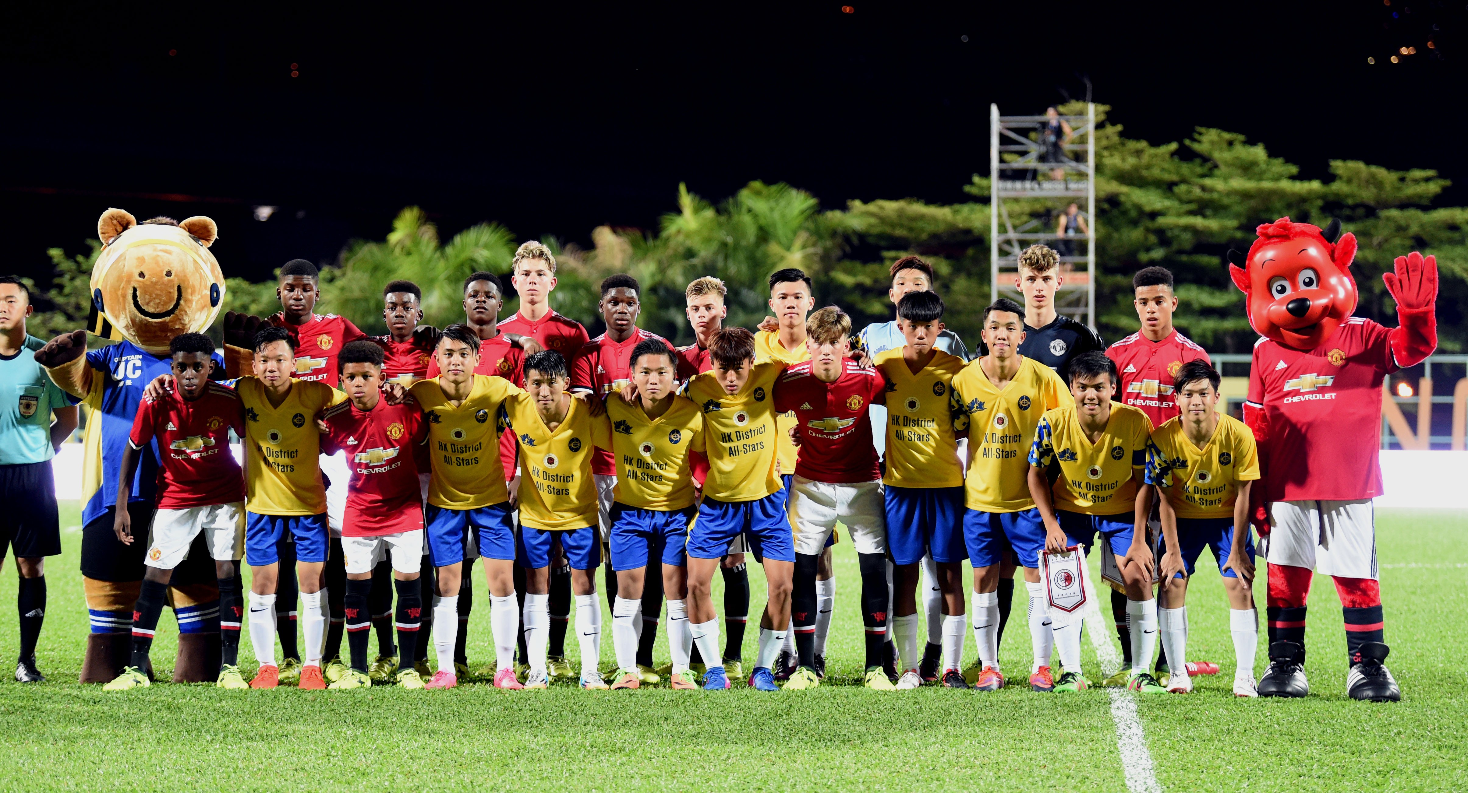 Manchester United Academy U16s faced Hong Kong District All-Stars in a friendly match on Wednesday Photos: Xinhua