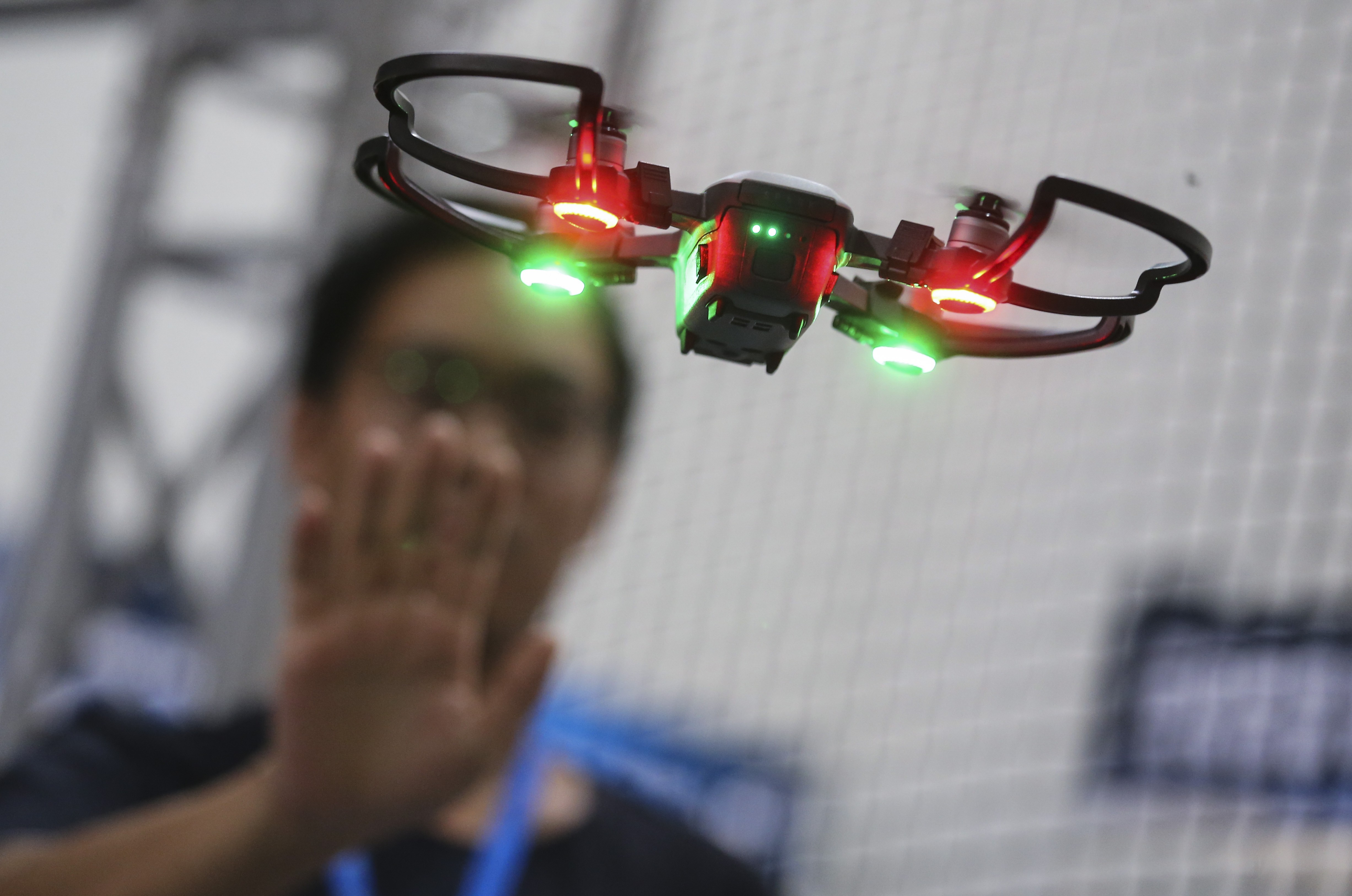 The world’s first drone with flight controlled by hand gestures was one of the attractions at the Computer and Communications Festival which opened yesterday. Photo: Dickson Lee