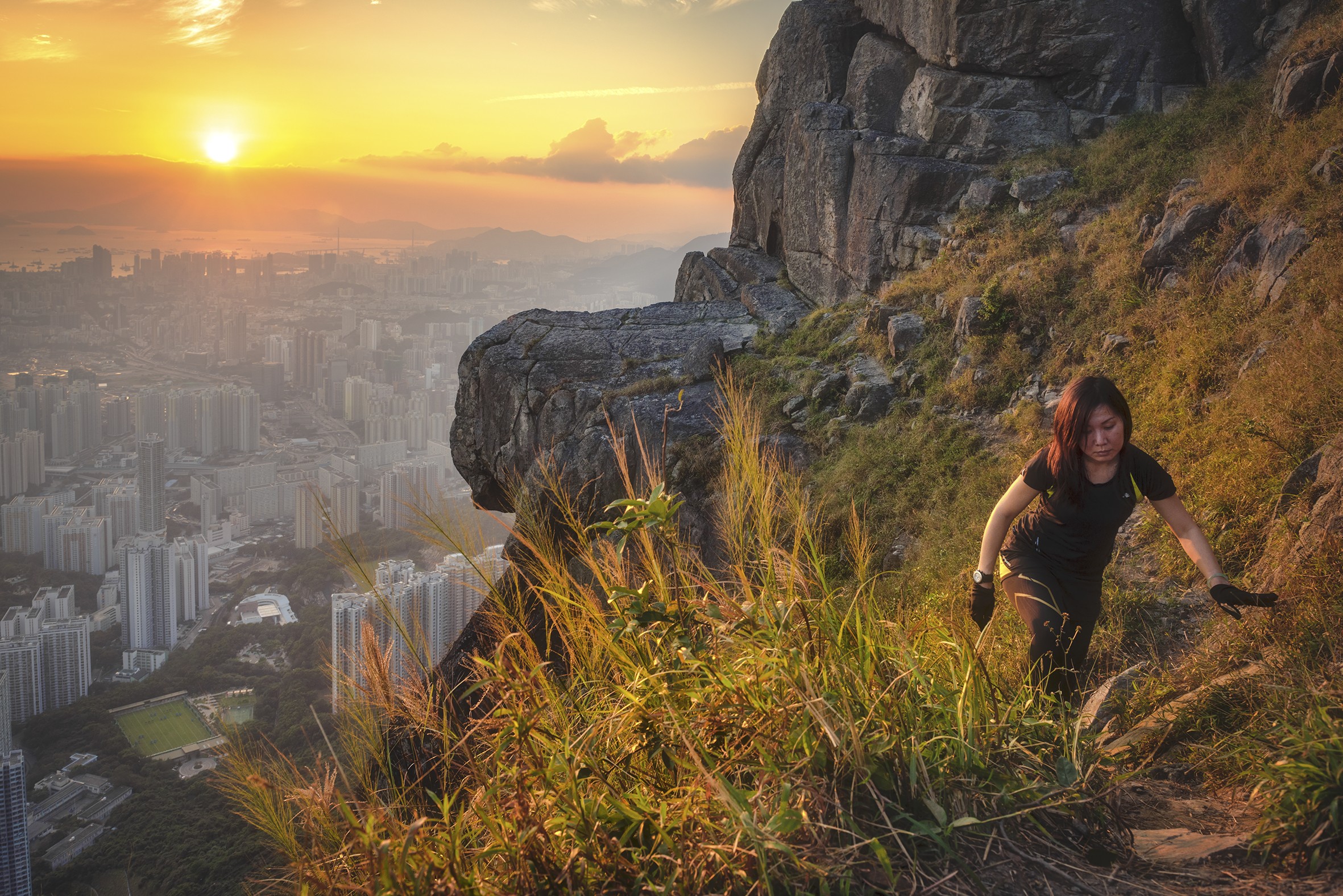 Kowloon Peak, the highest mountain on the Kowloon Peninsula, is an advanced-level hike as it involves climbers scrambling up narrow paths, but its popularity is growing thanks to social media coverage. Photo: Edward Tin