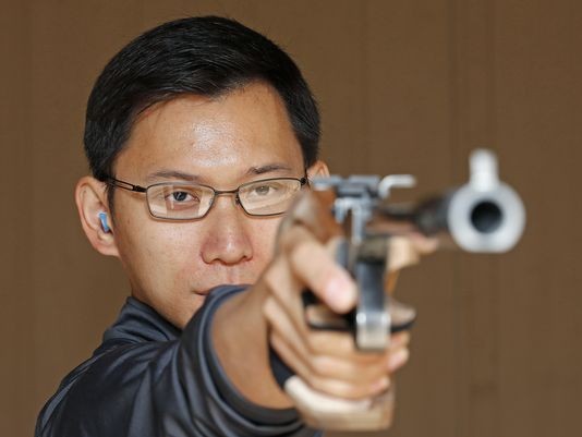American China-born shooting athlete Jay Shi. Photo: AP
