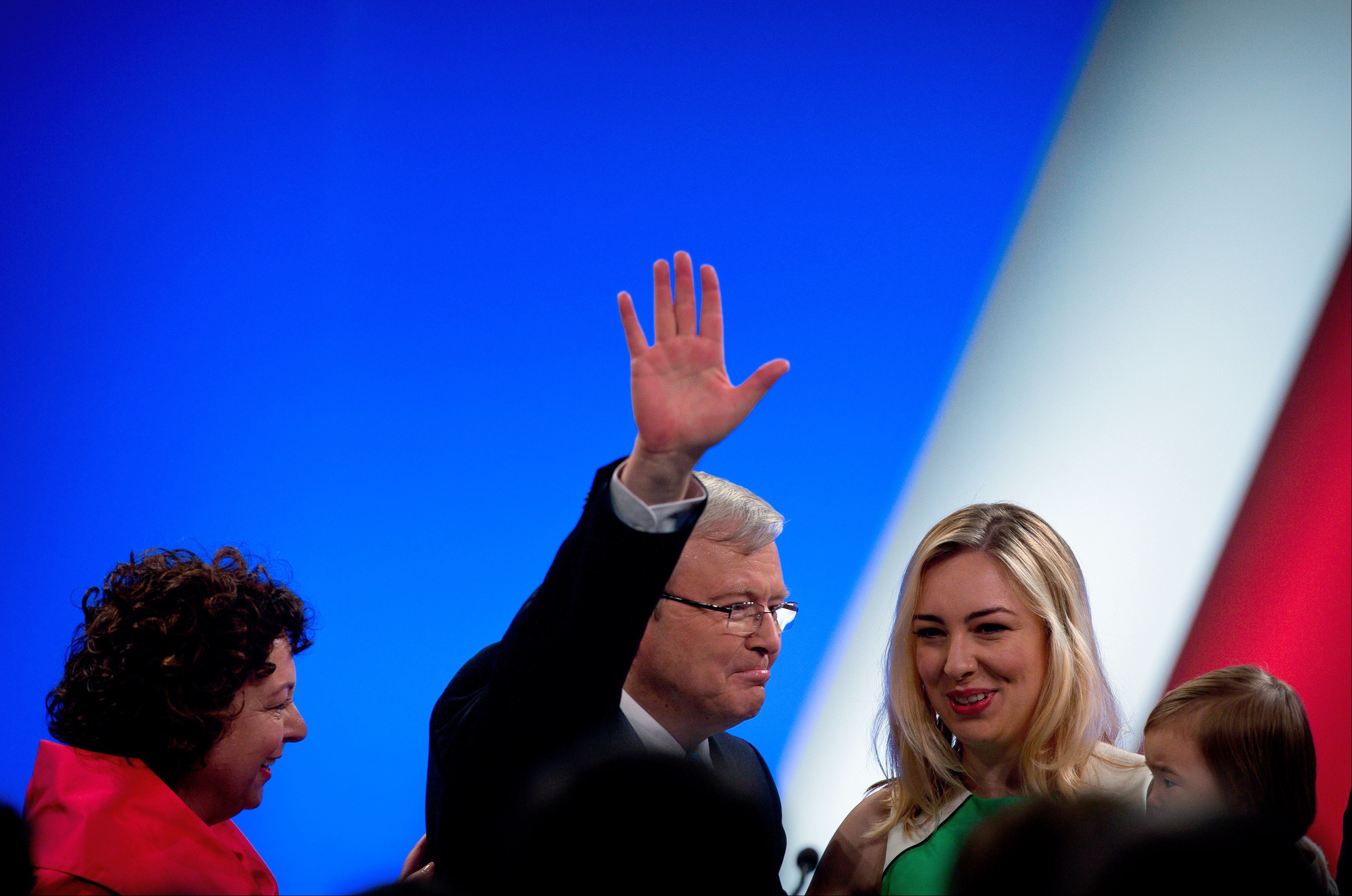 Former Australian prime minister Kevin Rudd with daughter Jessica. Photo: AFP