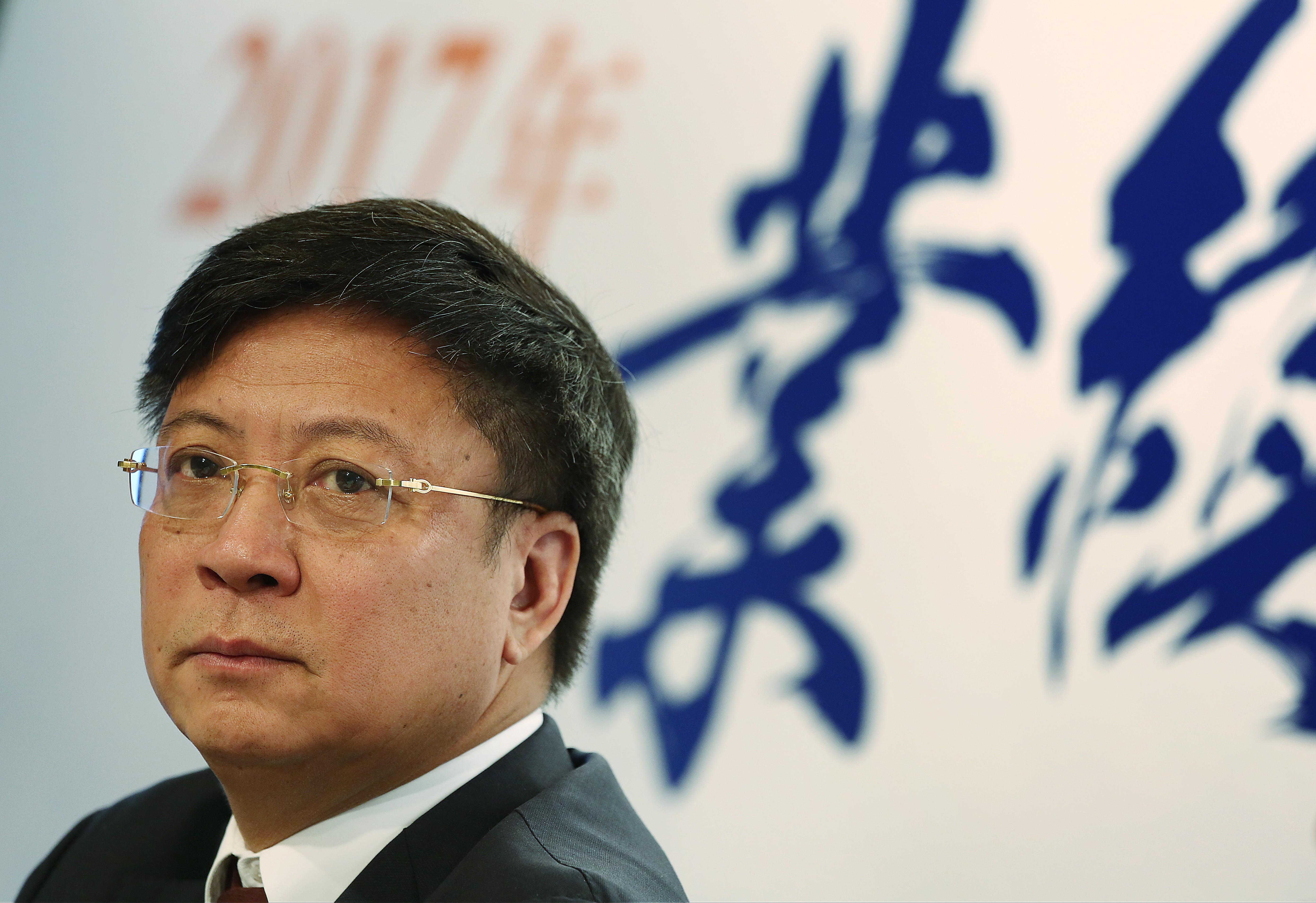 Sun Hongbin, founder and chairman of Sunac China, during the interim results press conference in Hong Kong. Photo: SCMP / Jonathan Wong