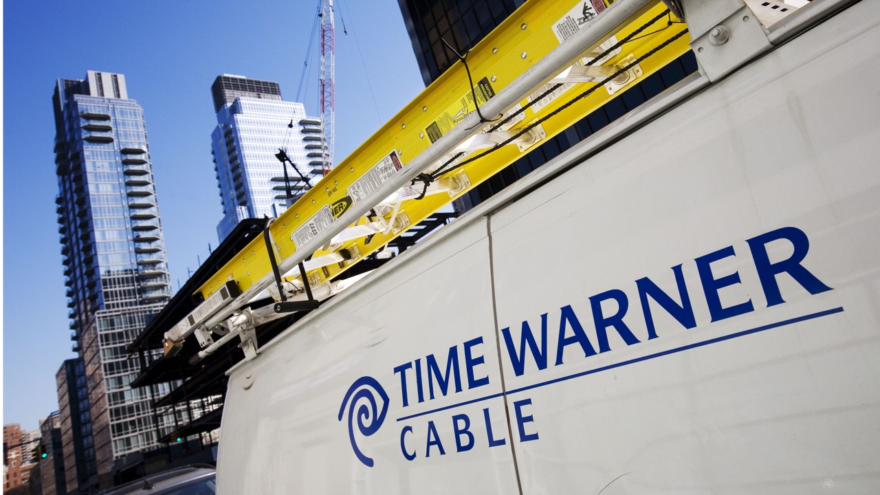 A Time Warner Cable truck is parked in New York. Photo: AP/Mark Lennihan