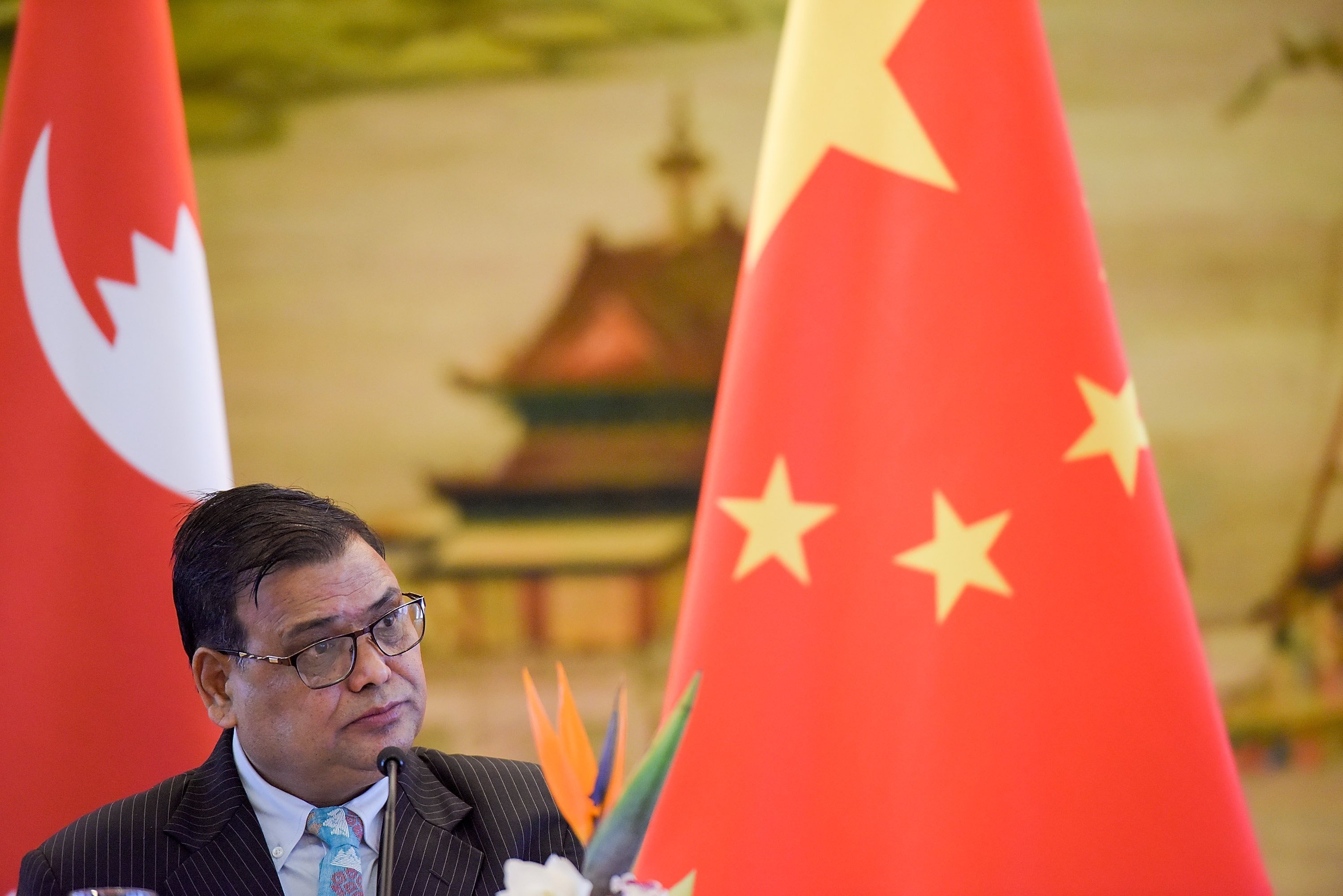 Nepal’s Deputy Prime Minister Krishna Bahadur Mahara, pictured on his visit to Beijing. Photo: EPA/ EFE