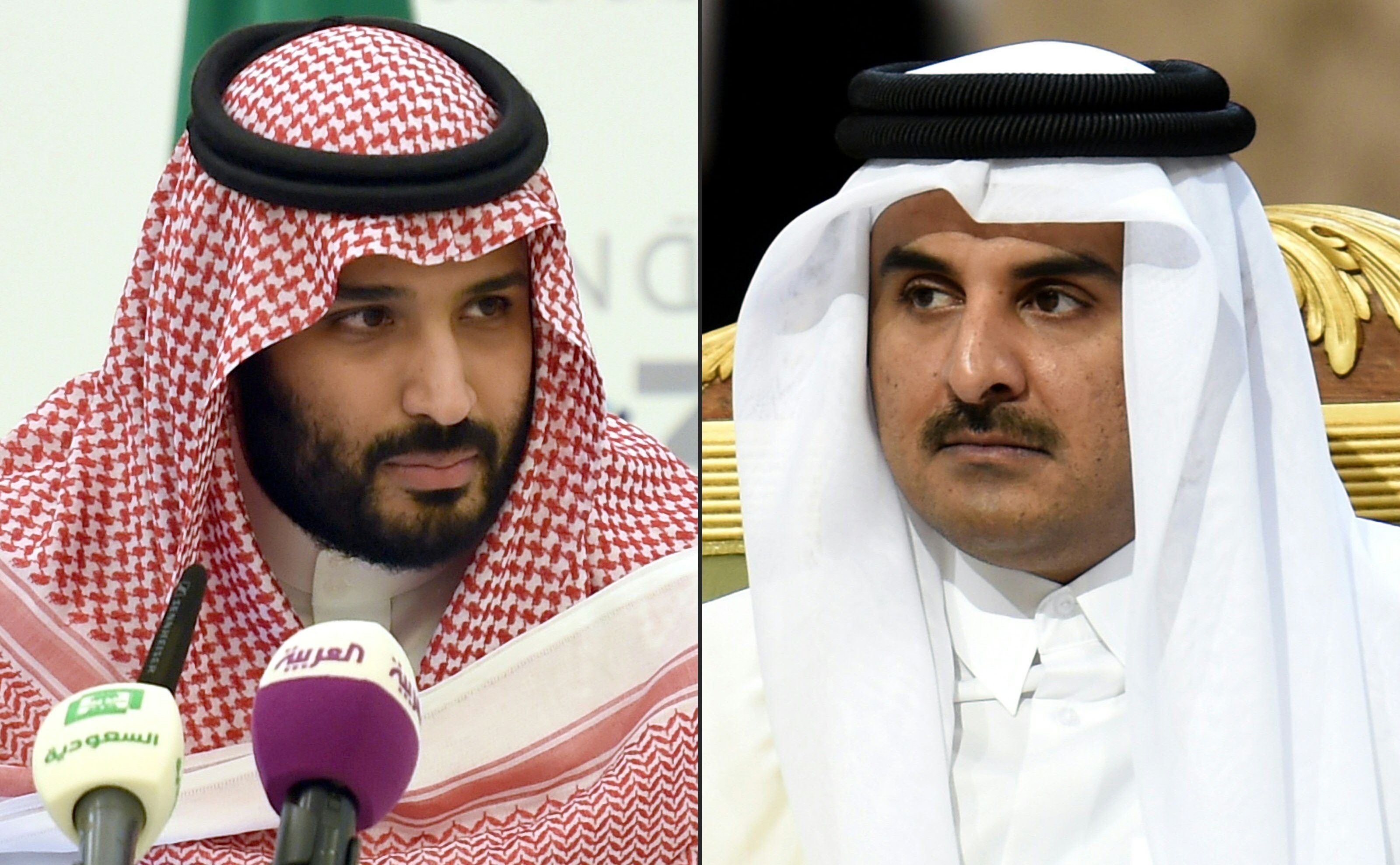 Saudi Crown Prince Mohammed bin Salman and Qatar’s emir, Sheikh Tamim bin Hamad al-Thani. Photo: AFP