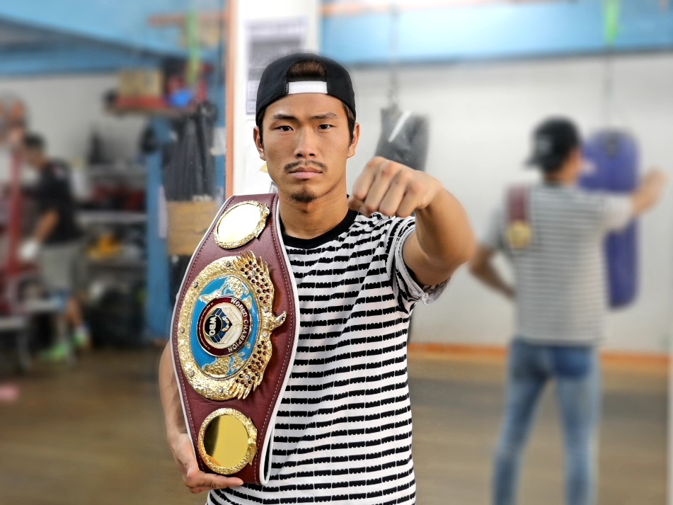 Japan's WBO flyweight world boxing champion Sho Kimura at Aoki Gym in Tokyo. Photo: Unus Alladin