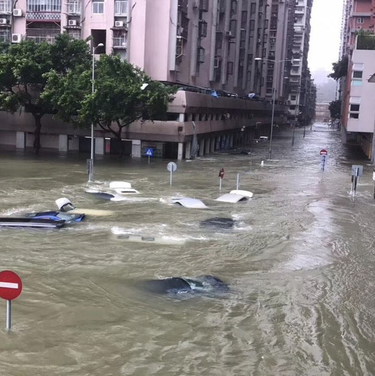 Flooding seen in Macau during Typhoon Hato. Photo: Instagram