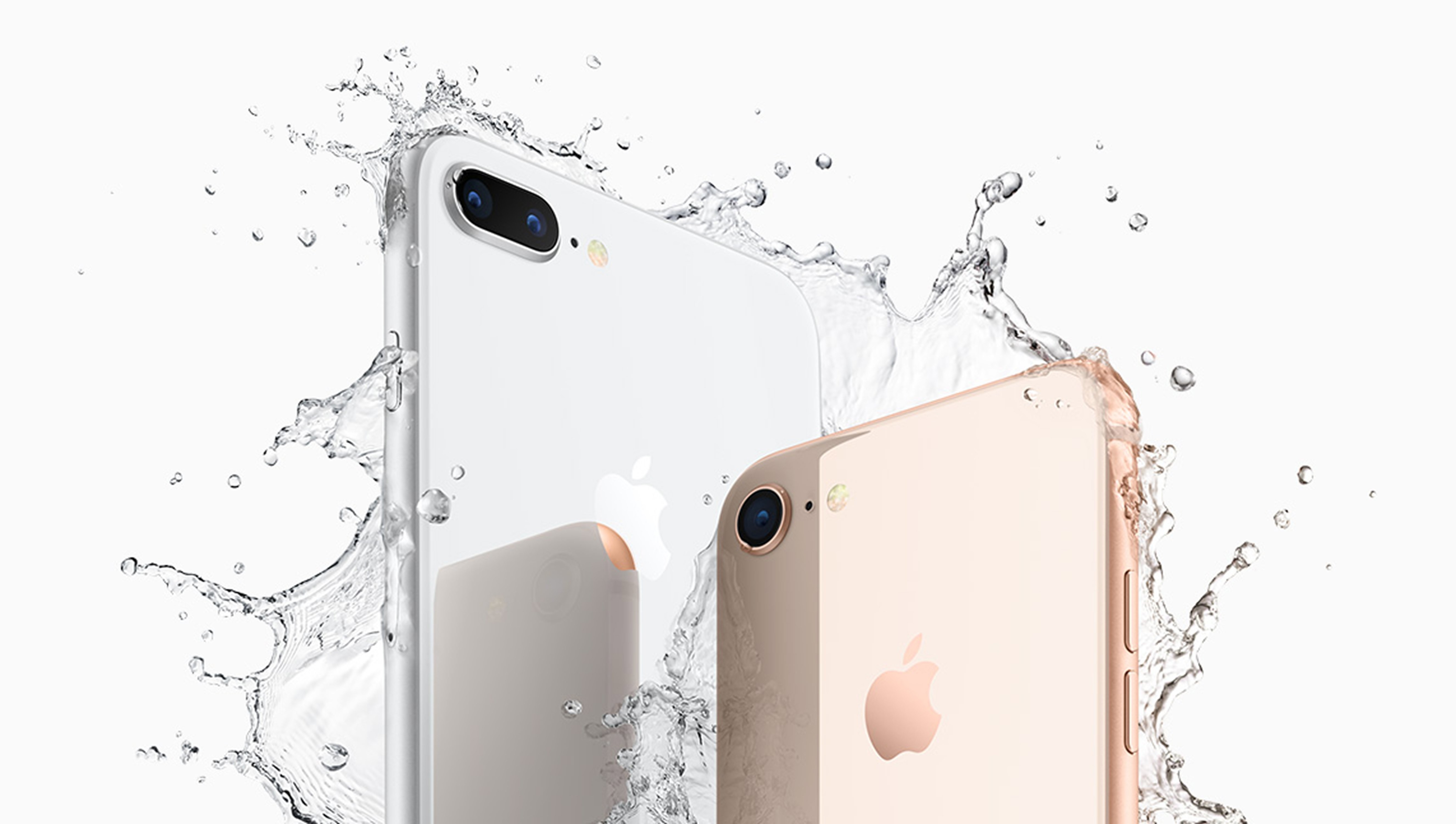 The Apple iPhone 8 Plus and iPhone 8. The new phones features include a new glass and aluminium design, a Retina HD display, A11 Bionic Chip, new single and dual cameras with support for portrait lighting and wireless charging. Photo: EPA