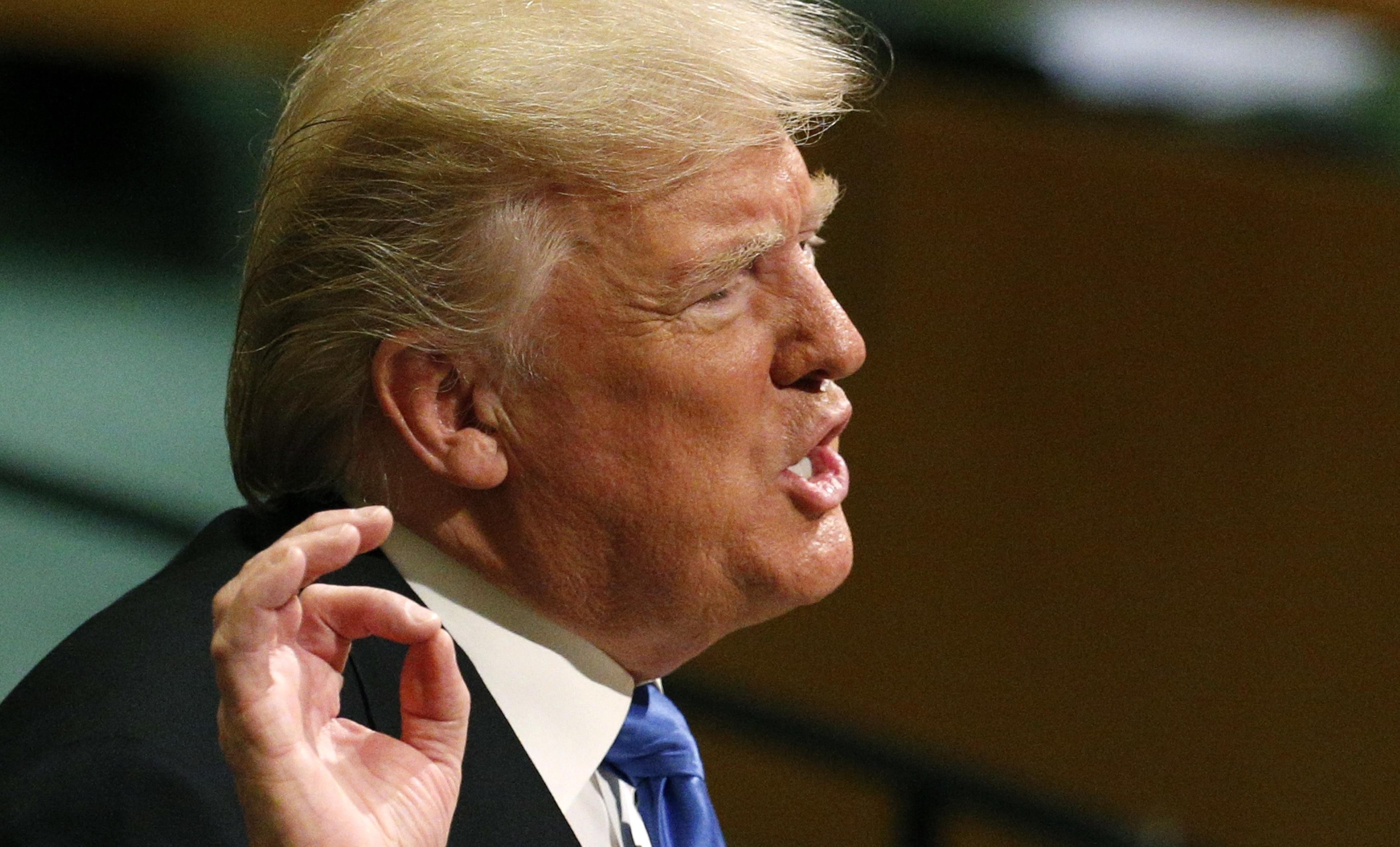 US President Donald Trump addresses the 72nd United Nations General Assembly at the UN headquarters in New York, on September 19. Photo: Reuters