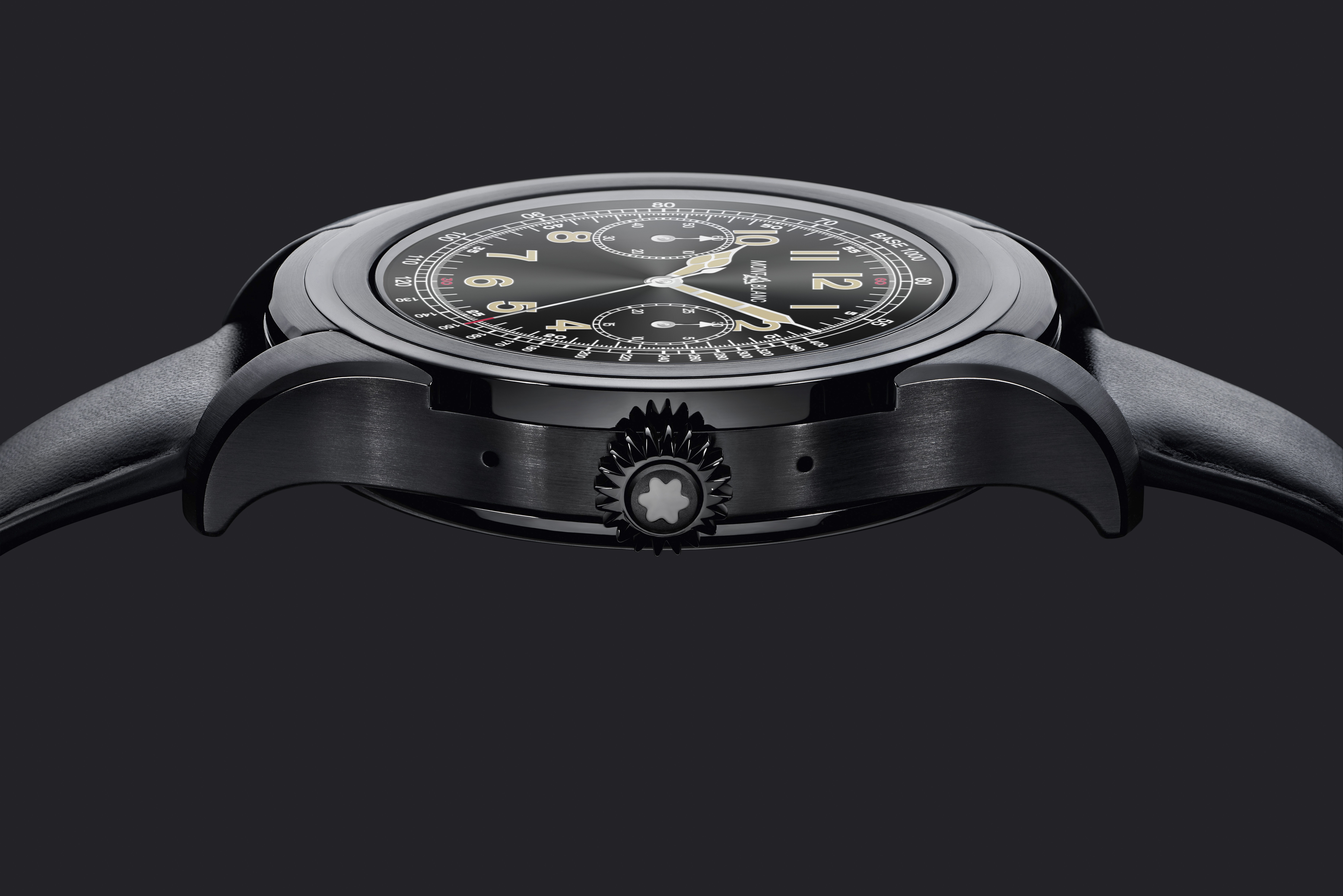 Side view of the Montblanc Summit smartwatch.