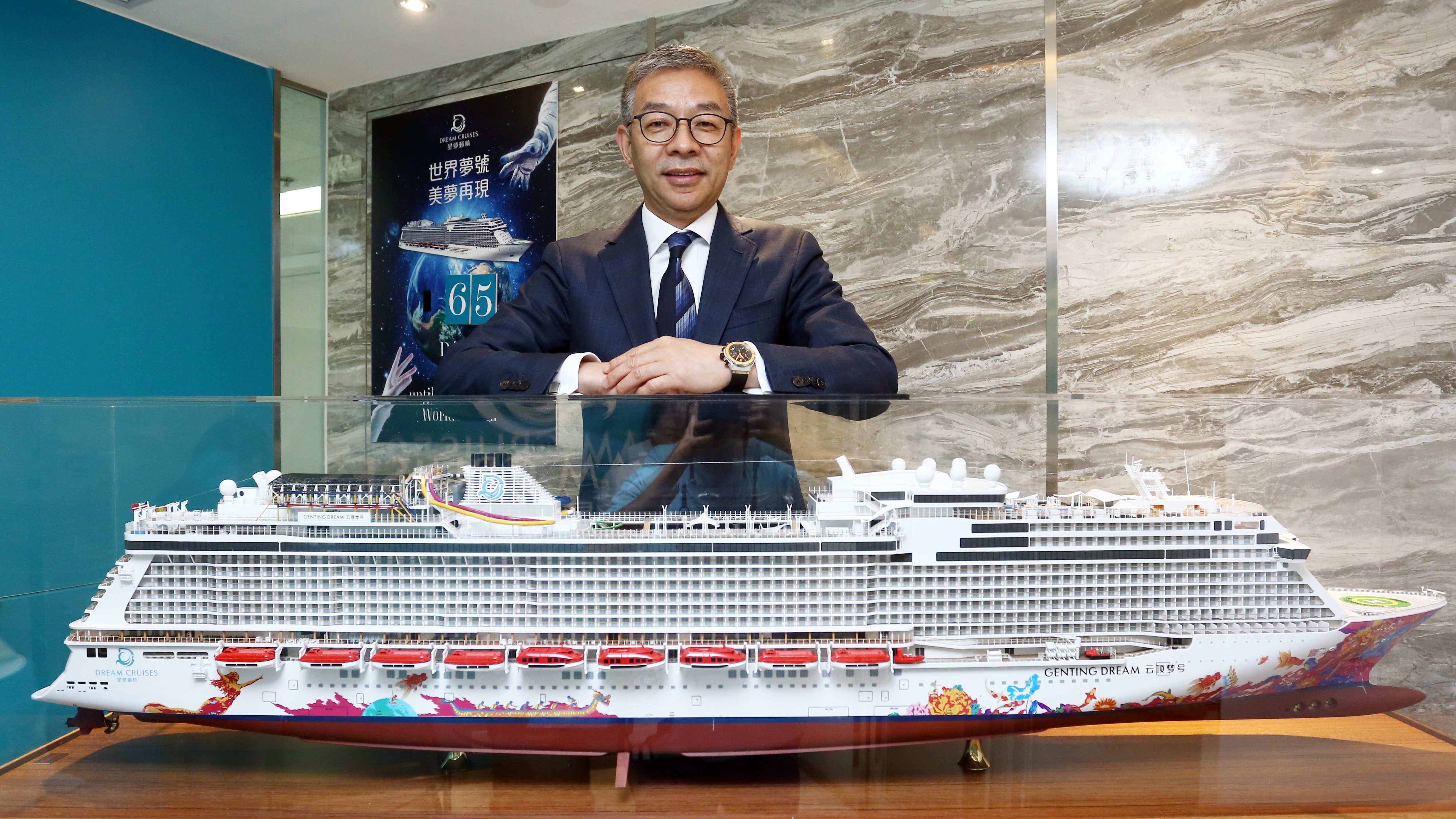 Kent Zhu Fuming, the president of Genting Cruise Lines, which has lost millions of dollars due to the cancellation and rerouting of cruises as a result of typhoons and storms. Photo: Jonathan Wong