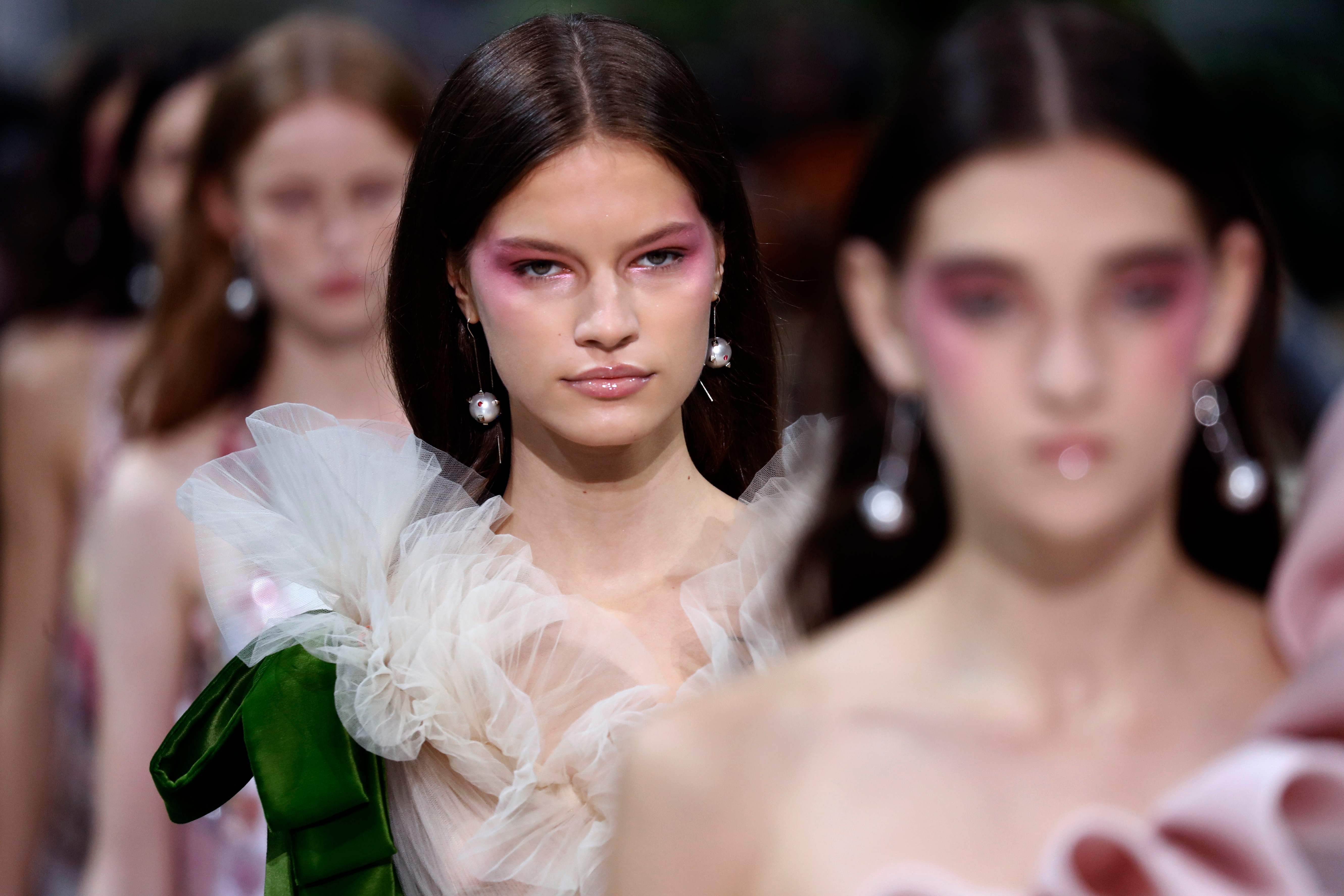 Models present creations for Valentino during the women's 2018 spring/summer ready-to-wear collection fashion show in Paris. Photo: AFP