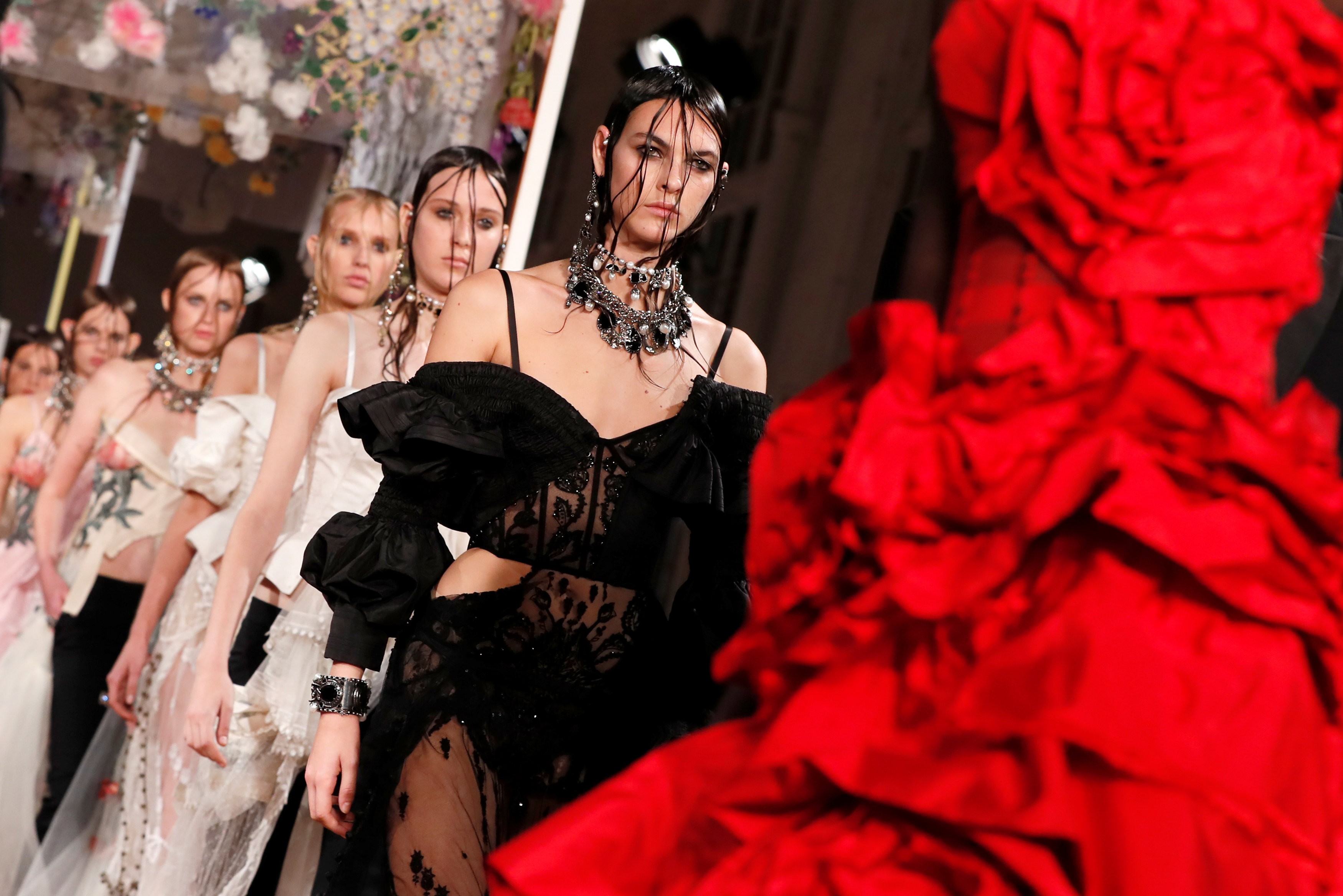 Some fashion collections are made to be grand spectacles, others meant to be appreciated up close, with intricate and painstaking details that please the wearers. Sarah Burton’s vision for Alexander McQueen is both and beyond
