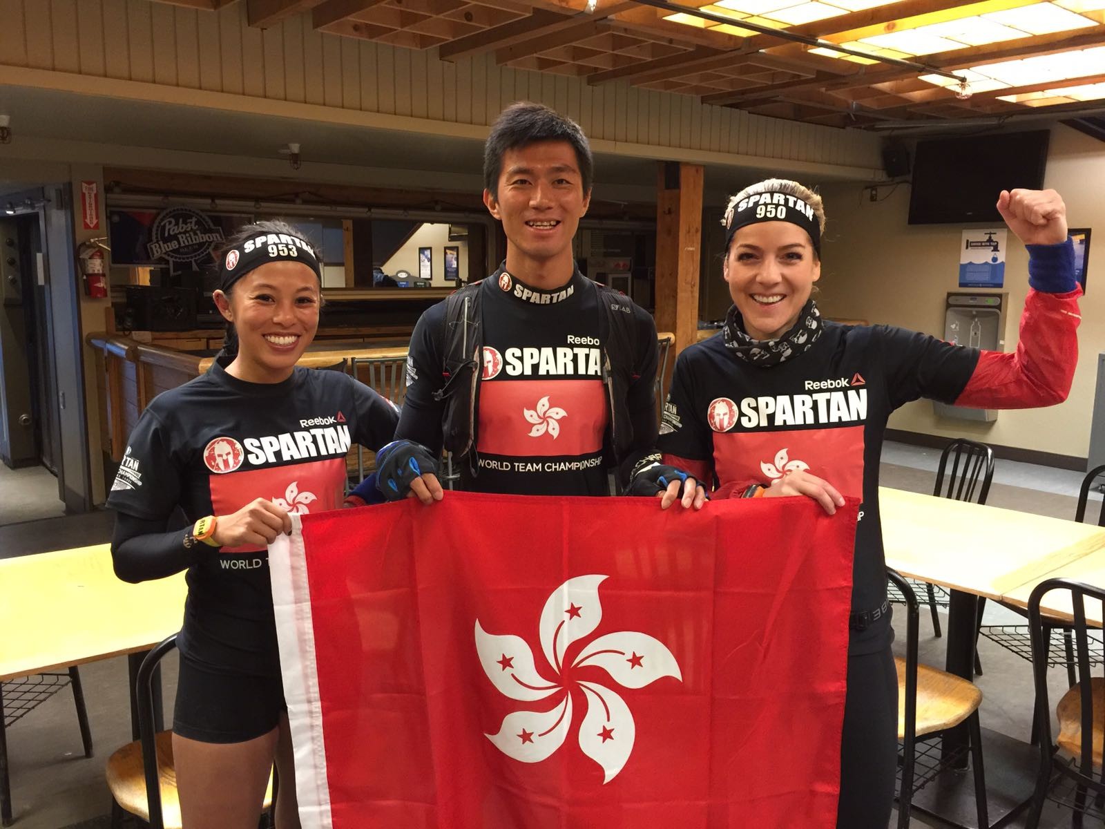 Nicky Inge, Roy Ng and Magdalena Cvetkovic at the Spartan World Championships in California. Photos: Spartan Races