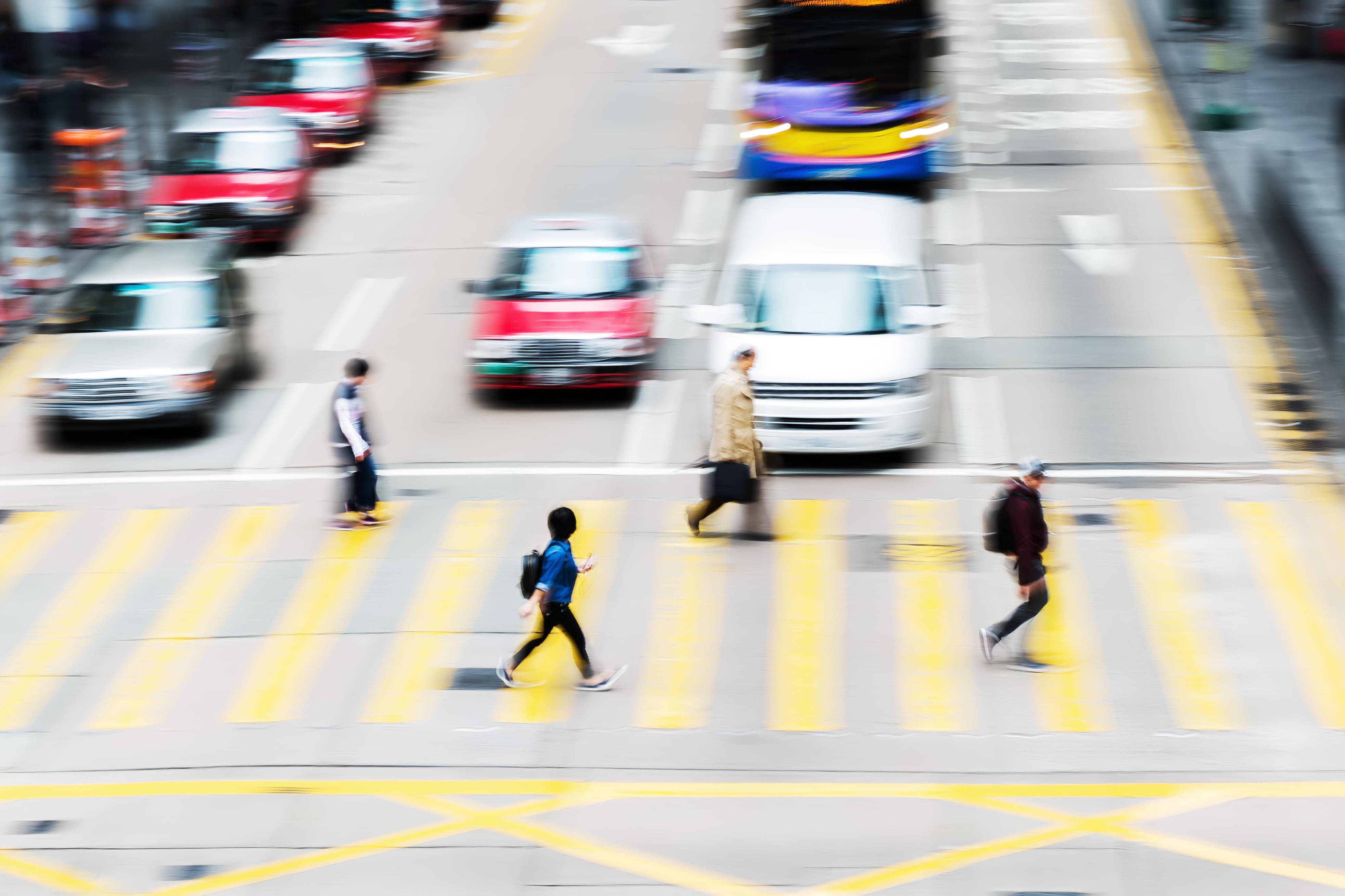 Just because you are using a pedestrian crossing doesn’t make it wise to saunter straight out into the road when a fast-travelling vehicle is a mere metre or so away. Picture: Alamy