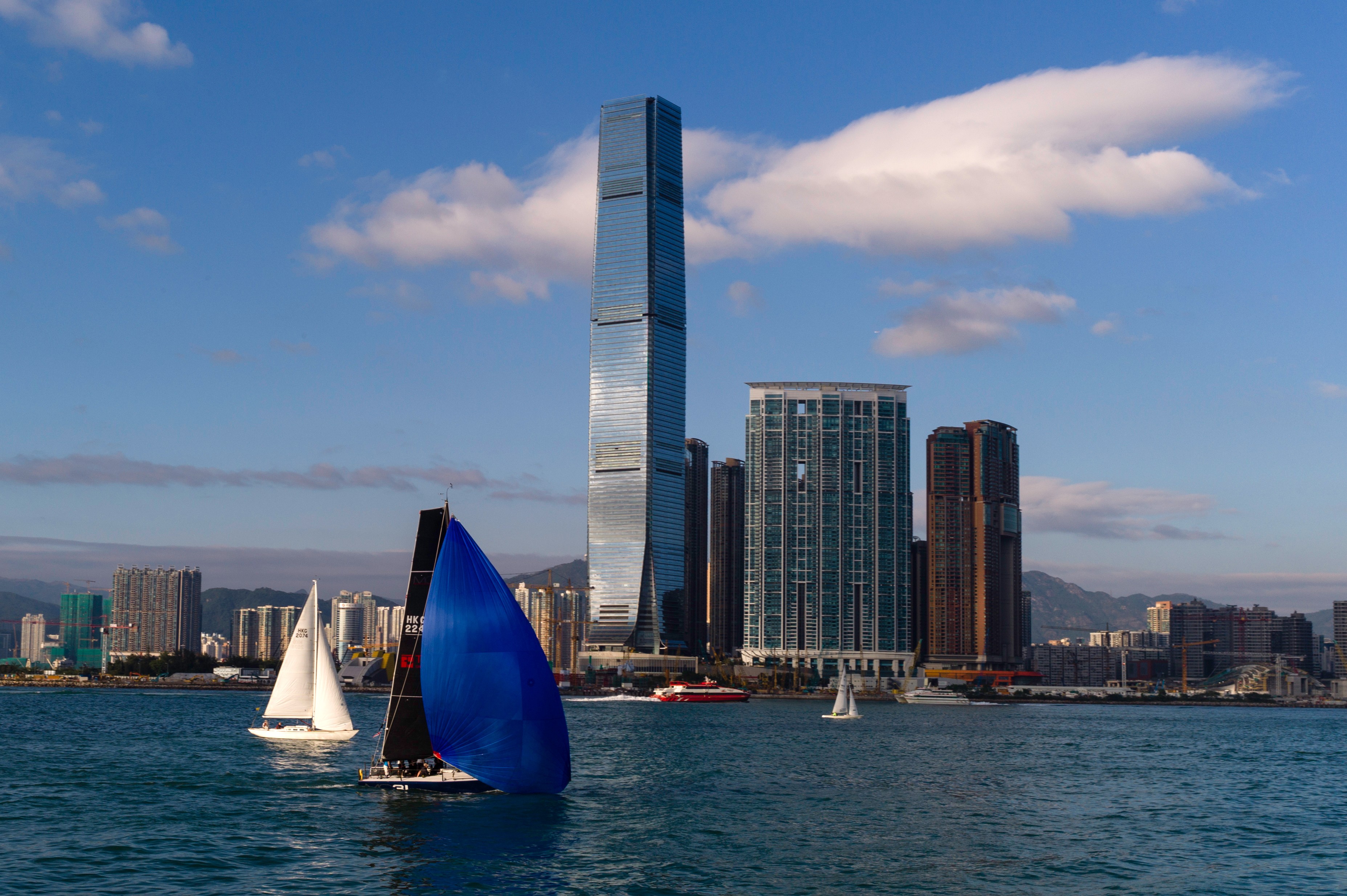 The ICC building as seen from the waters of Victoria Harbour. Photo: AFP