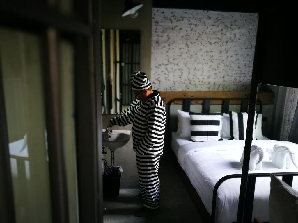 Sook Station, in Bangkok, is a prison-themed hotel opened by two fans of The Shawshank Redemption. Picture: Courtesy of Sook Station